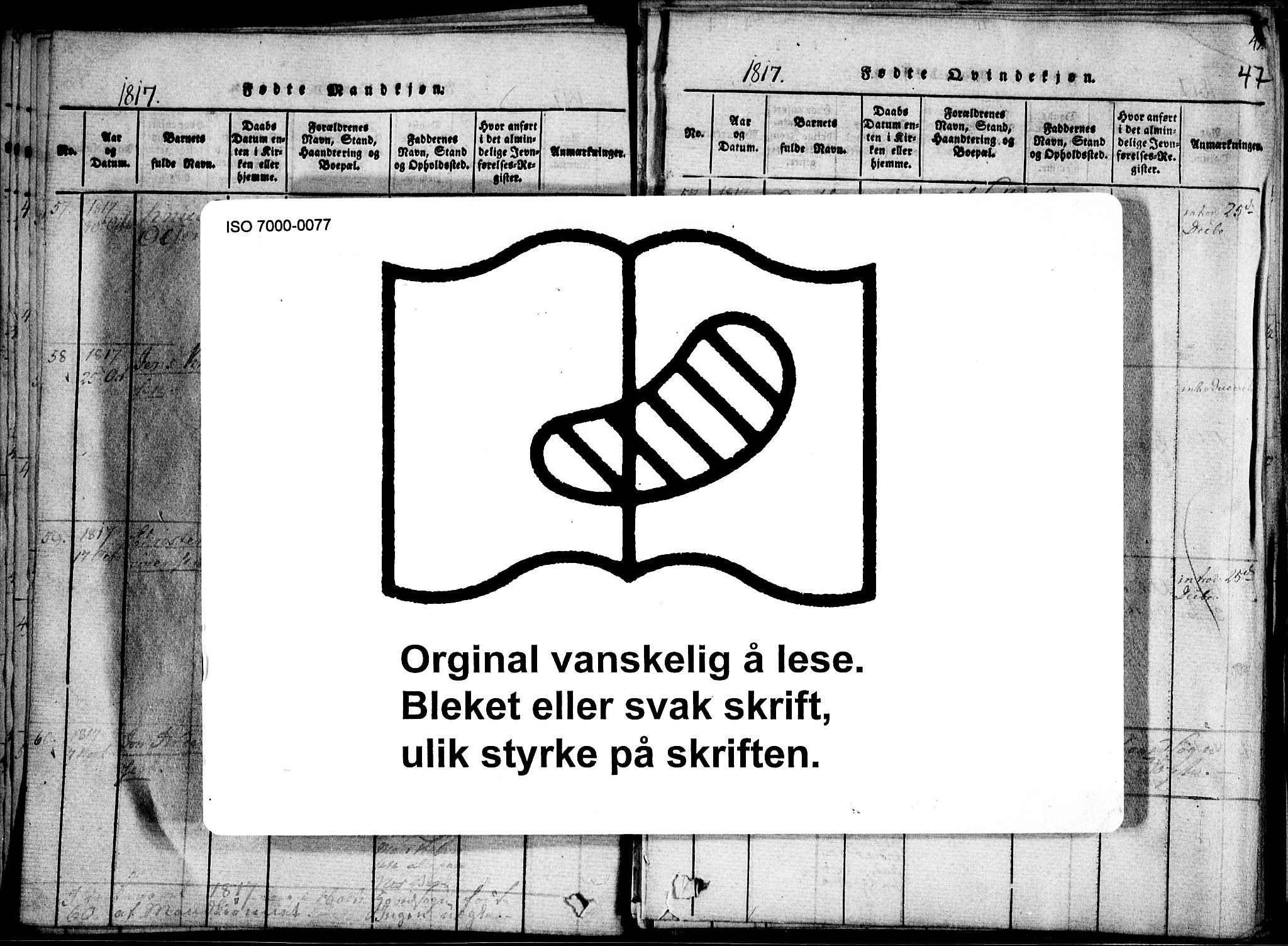 Holt sokneprestkontor, AV/SAK-1111-0021/F/Fa/L0005: Parish register (official) no. A 5, 1813-1821, p. 47
