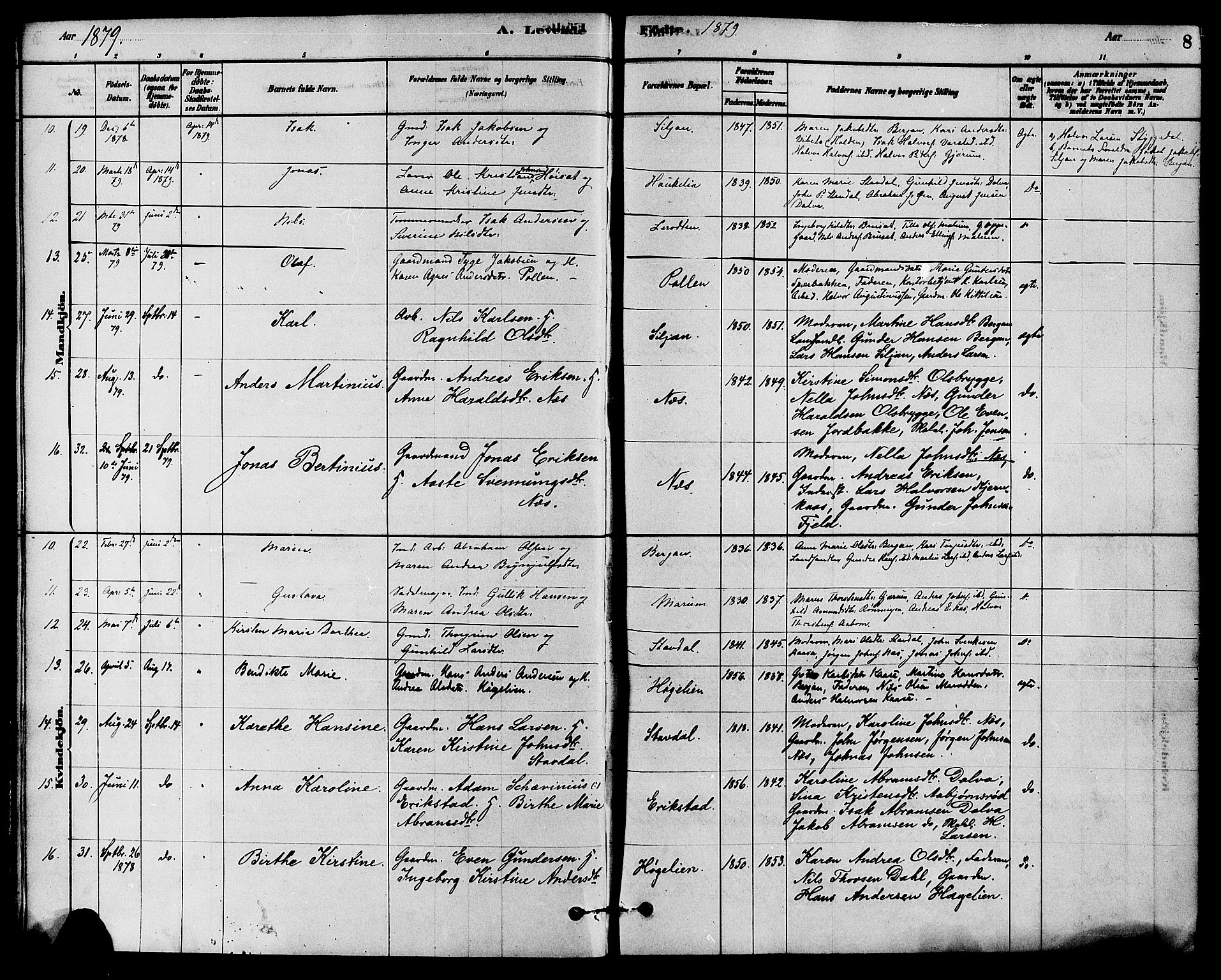 Solum kirkebøker, SAKO/A-306/F/Fb/L0001: Parish register (official) no. II 1, 1877-1892, p. 8