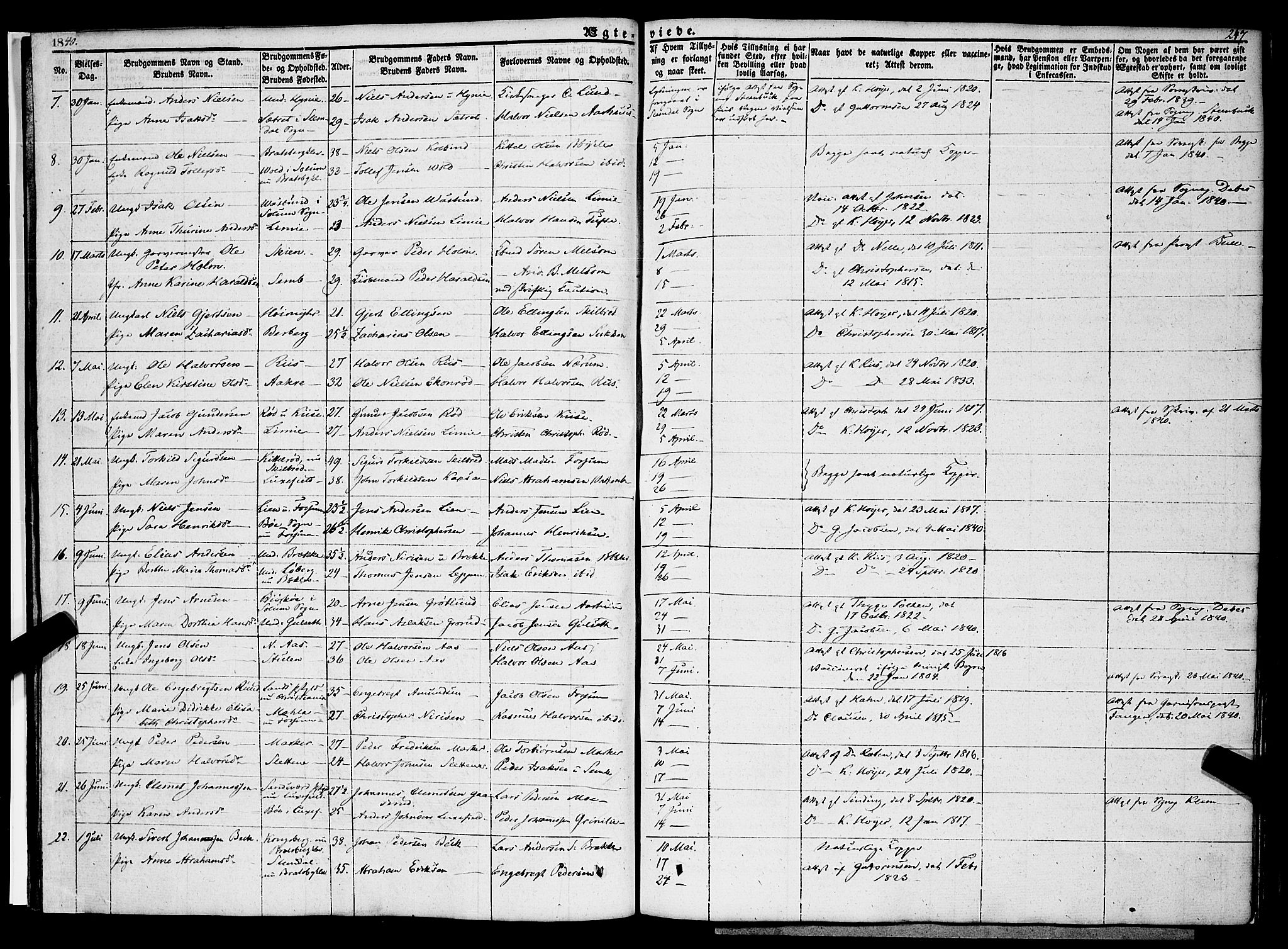 Gjerpen kirkebøker, SAKO/A-265/F/Fa/L0007b: Parish register (official) no. I 7B, 1834-1857, p. 247