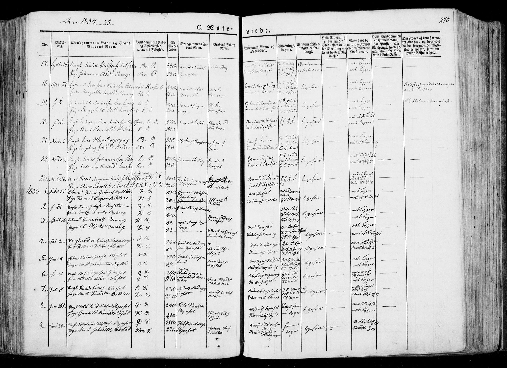 Ministerialprotokoller, klokkerbøker og fødselsregistre - Møre og Romsdal, SAT/A-1454/568/L0803: Parish register (official) no. 568A10, 1830-1853, p. 273