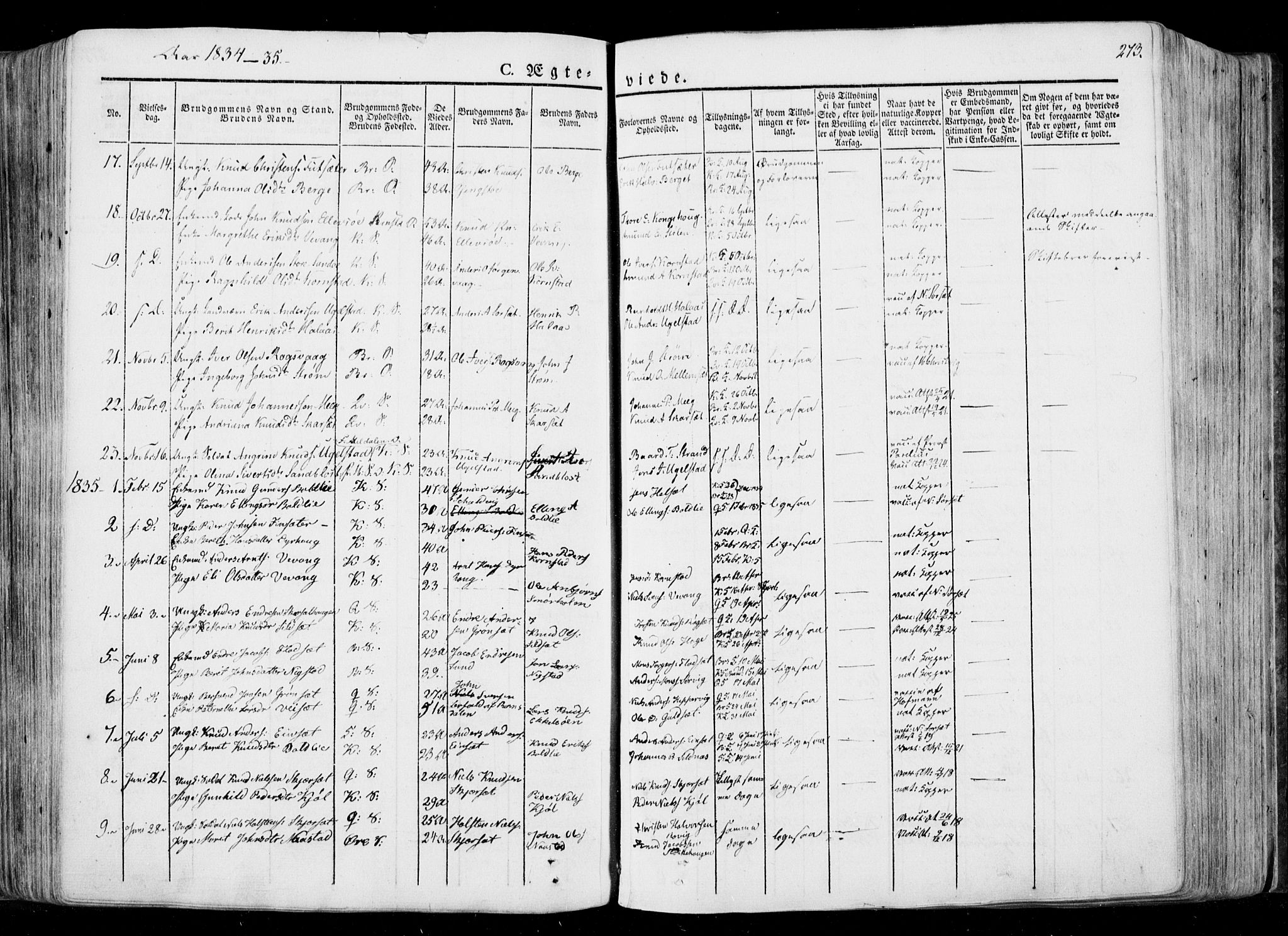 Ministerialprotokoller, klokkerbøker og fødselsregistre - Møre og Romsdal, AV/SAT-A-1454/568/L0803: Parish register (official) no. 568A10, 1830-1853, p. 273