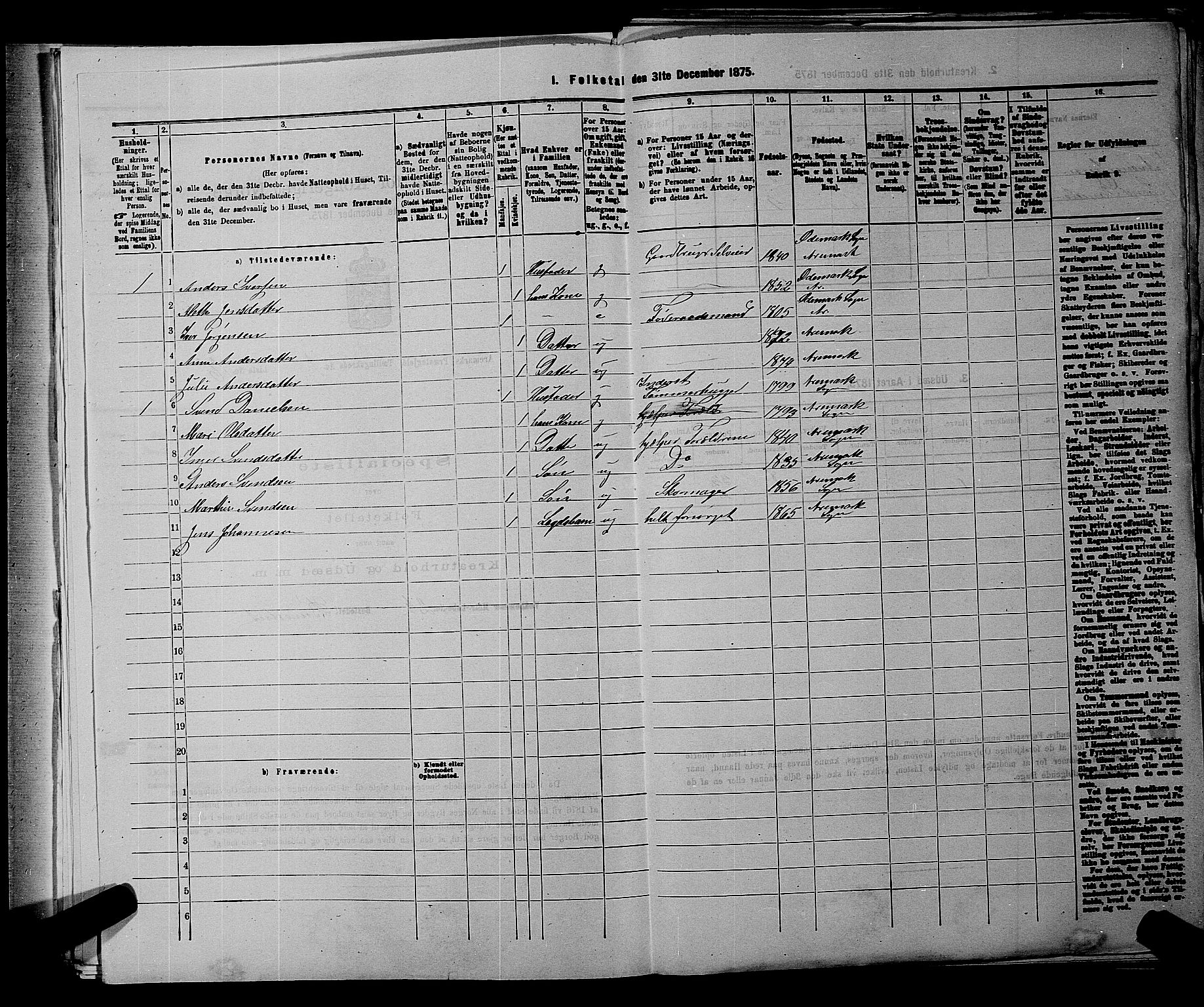 RA, 1875 census for 0118P Aremark, 1875, p. 42