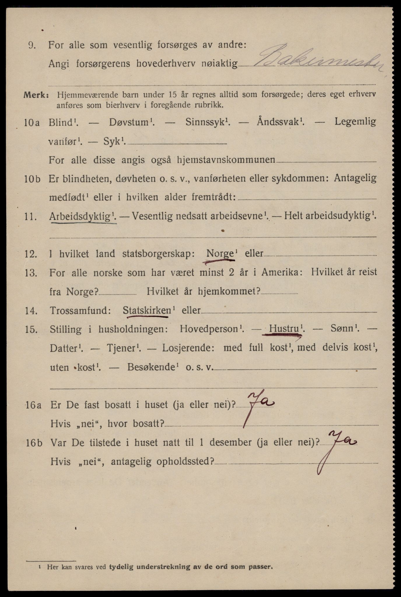 SAST, 1920 census for Stavanger, 1920, p. 72107