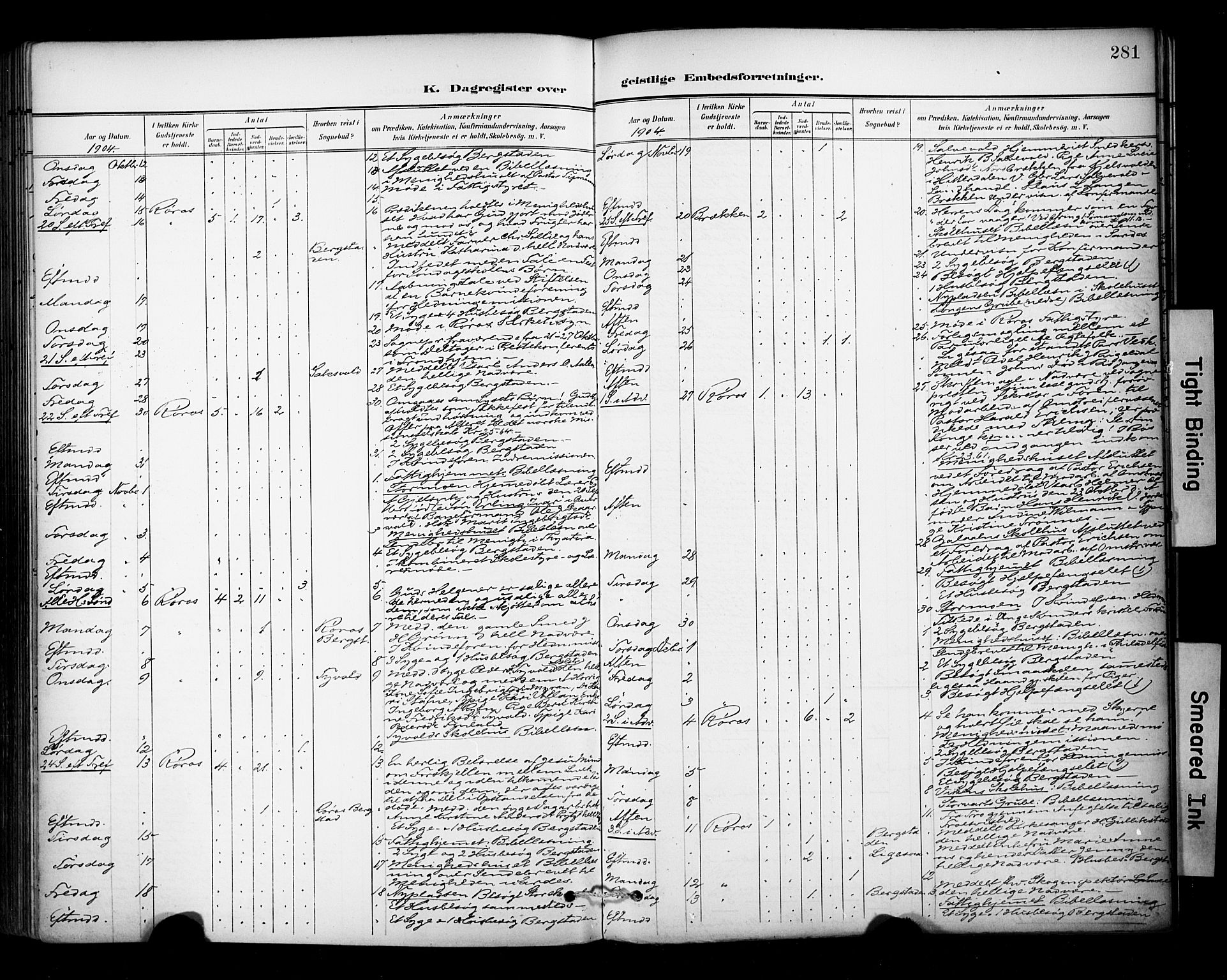 Ministerialprotokoller, klokkerbøker og fødselsregistre - Sør-Trøndelag, SAT/A-1456/681/L0936: Parish register (official) no. 681A14, 1899-1908, p. 281