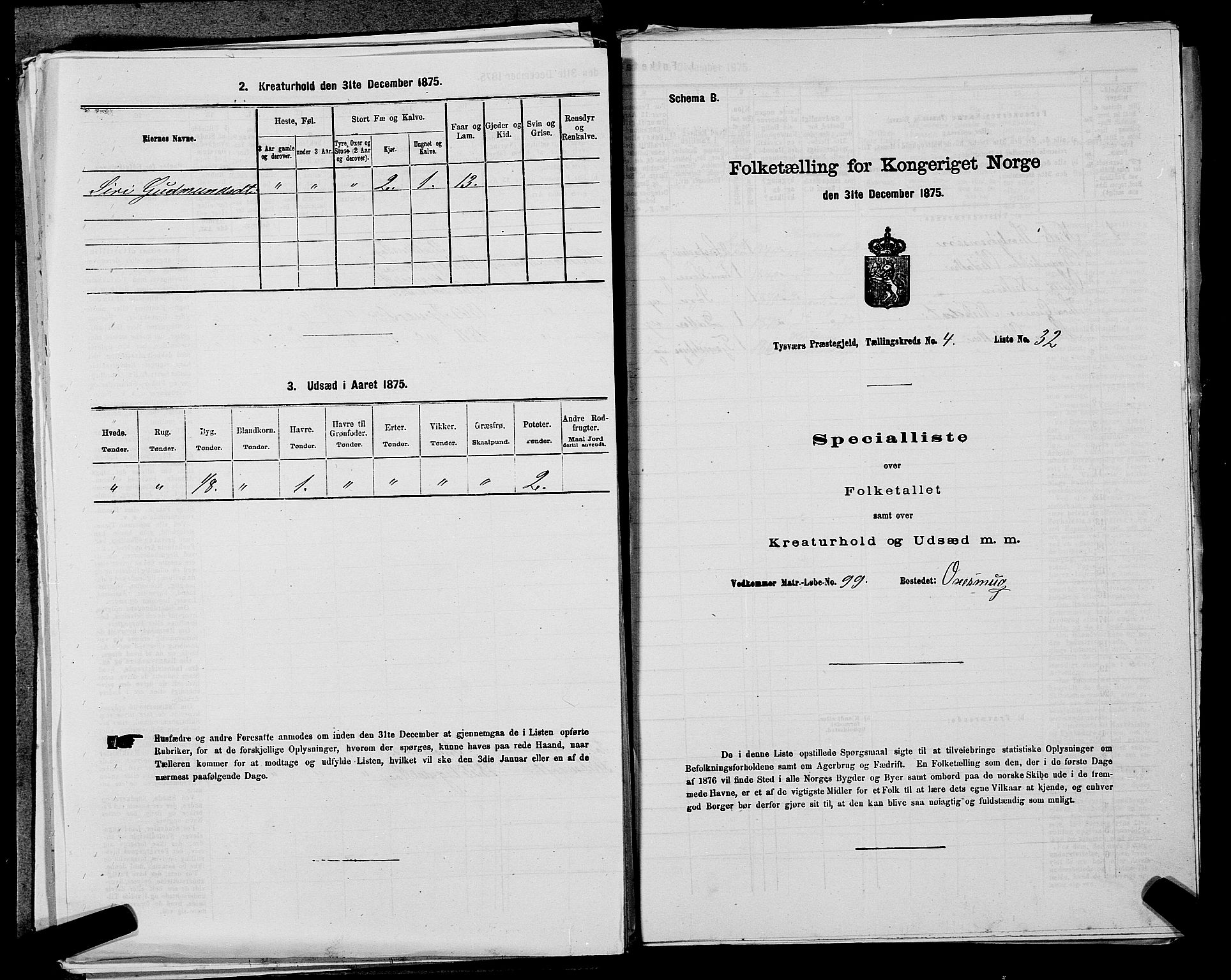 SAST, 1875 census for 1146P Tysvær, 1875, p. 496