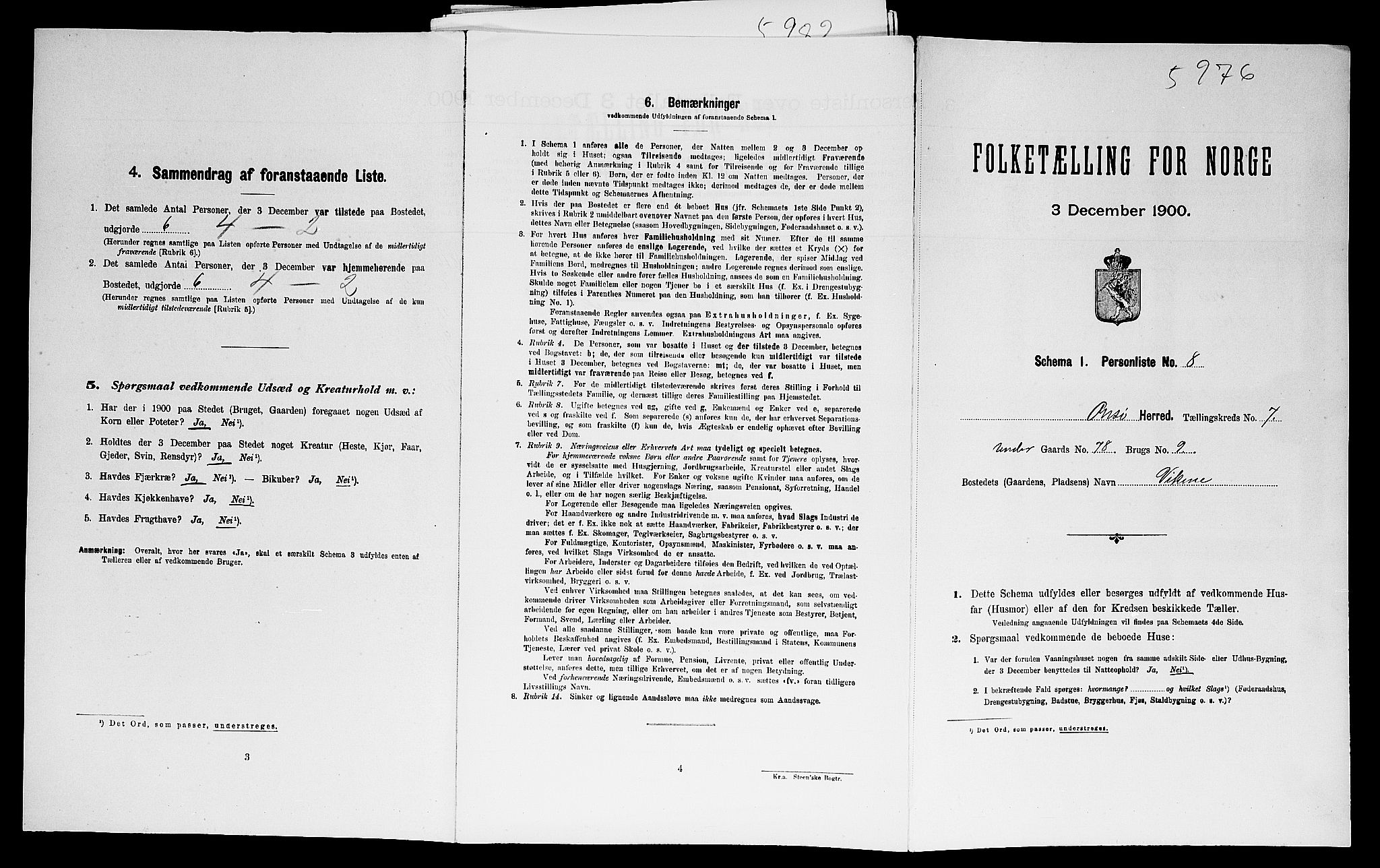 SAO, 1900 census for Onsøy, 1900, p. 1417