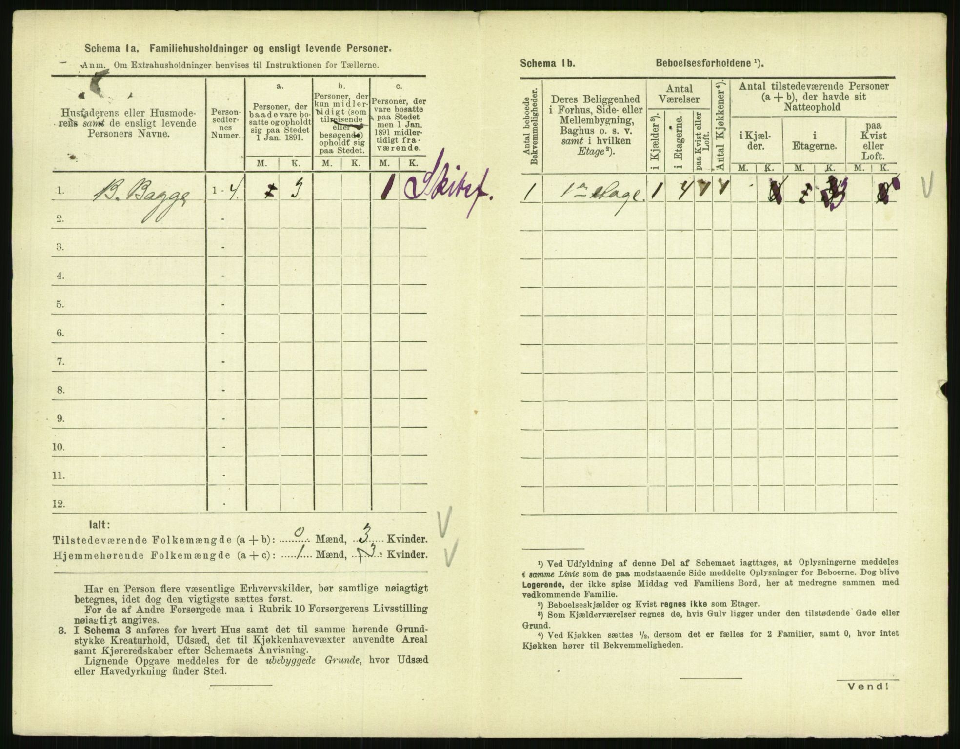 RA, 1891 census for 0801 Kragerø, 1891, p. 1119