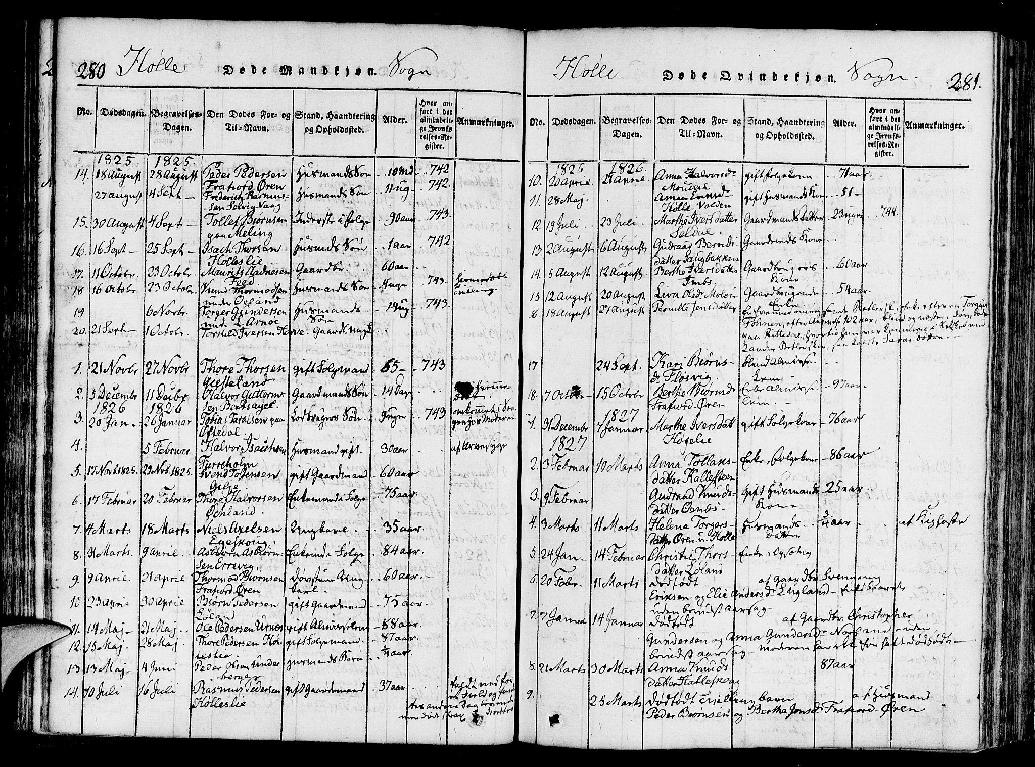 Strand sokneprestkontor, SAST/A-101828/H/Ha/Haa/L0004: Parish register (official) no. A 4 /2, 1816-1833, p. 280-281