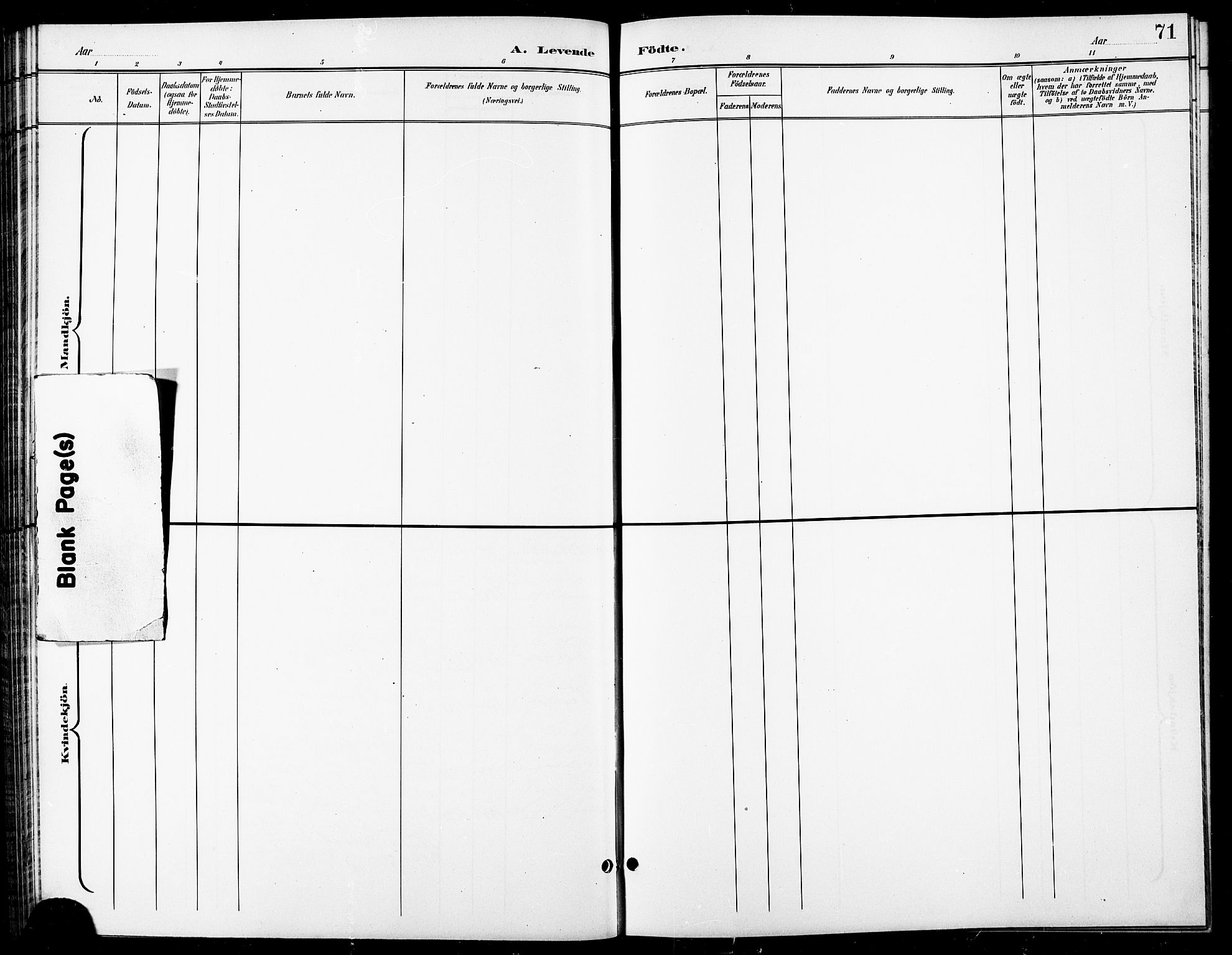 Tranøy sokneprestkontor, SATØ/S-1313/I/Ia/Iab/L0014klokker: Parish register (copy) no. 14, 1896-1918, p. 71