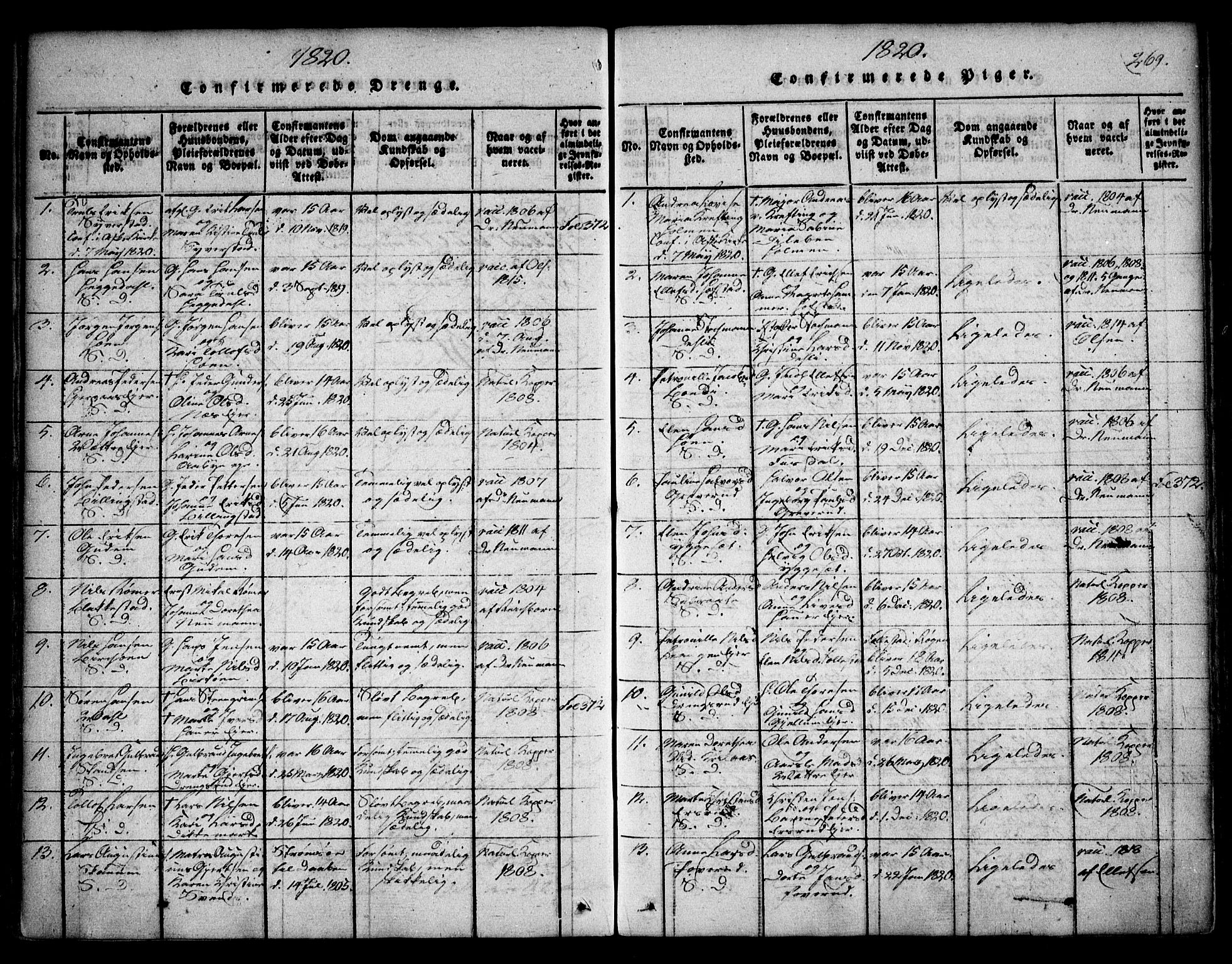 Asker prestekontor Kirkebøker, SAO/A-10256a/F/Fa/L0006: Parish register (official) no. I 6, 1814-1824, p. 269