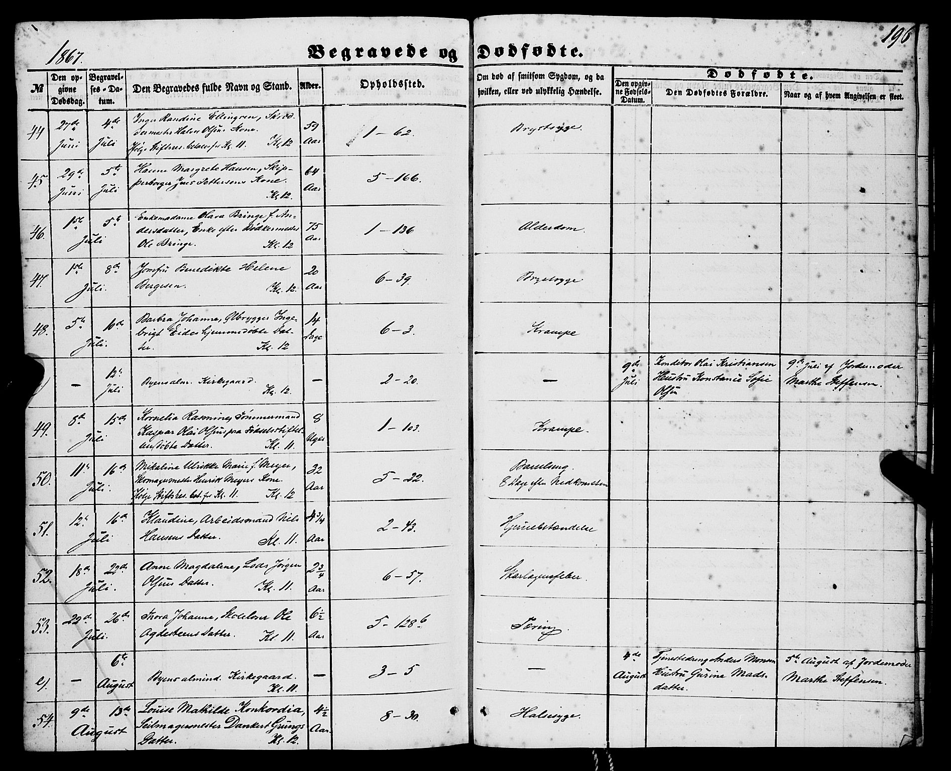 Nykirken Sokneprestembete, AV/SAB-A-77101/H/Haa/L0042: Parish register (official) no. E 2, 1850-1868, p. 196