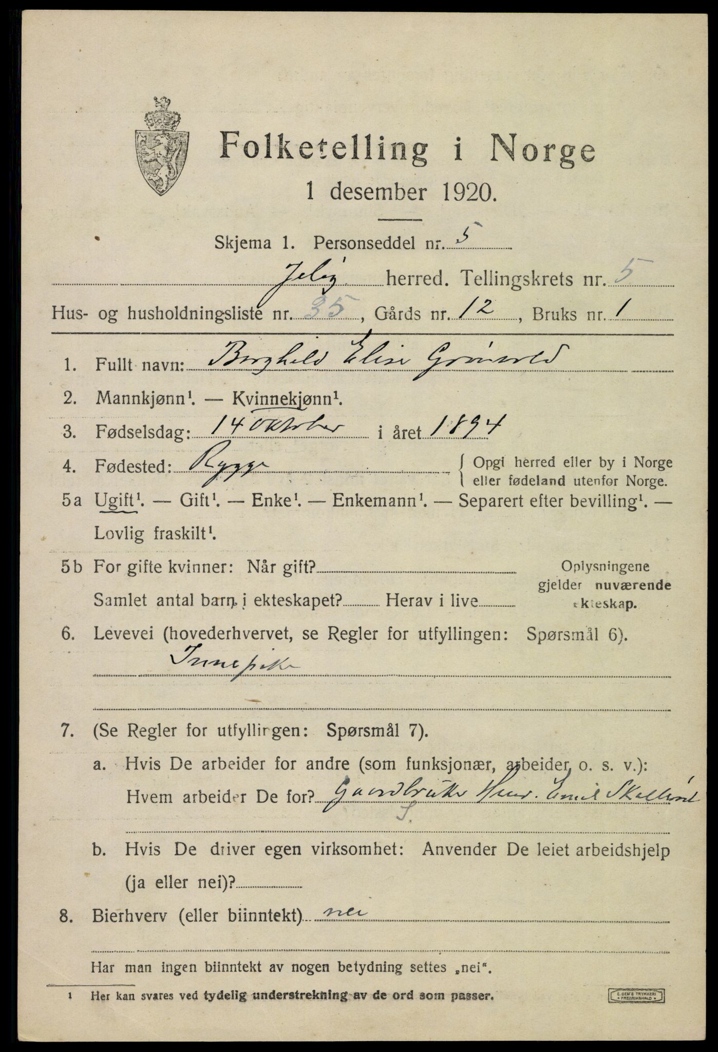 SAO, 1920 census for Moss land district, 1920, p. 6649