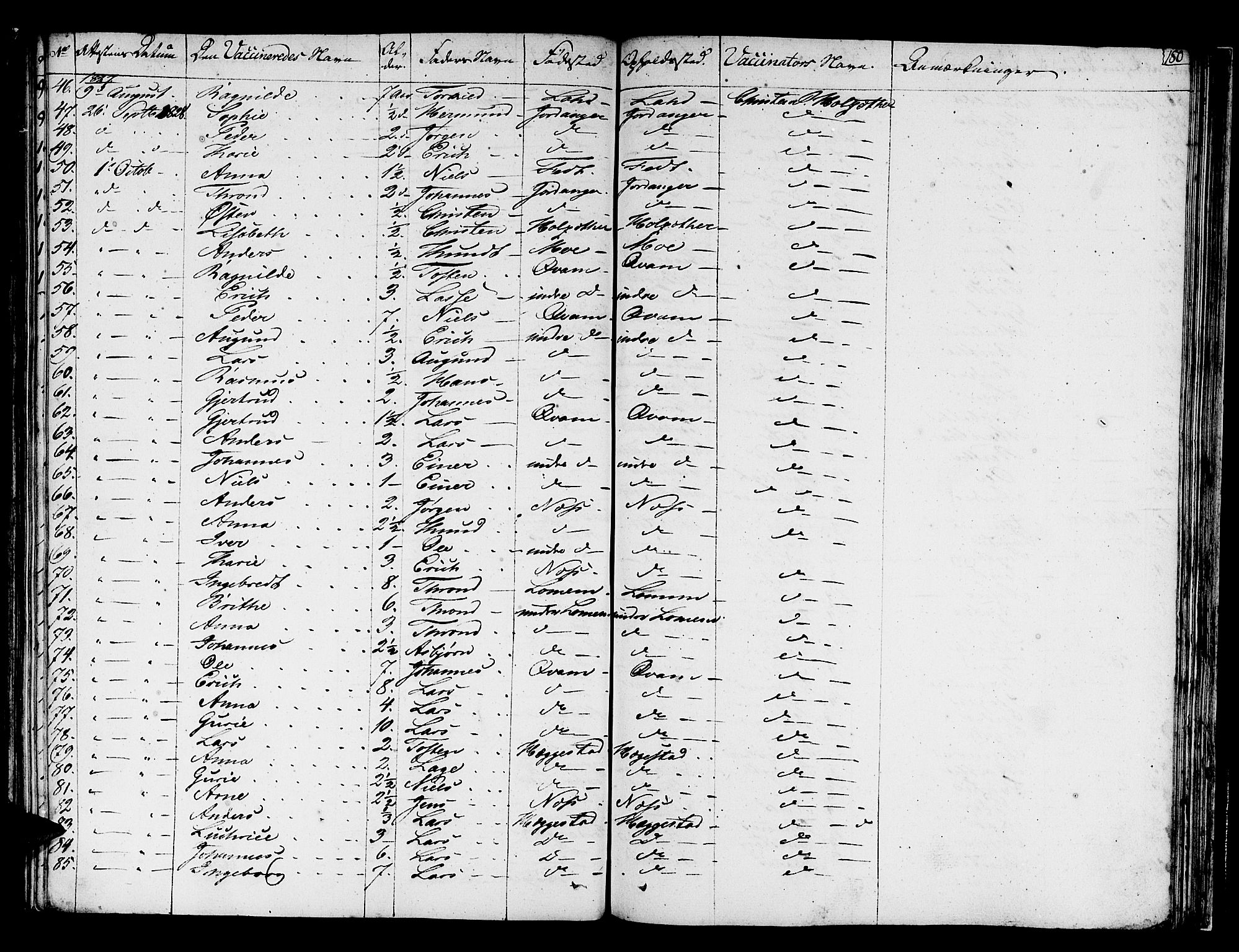 Hafslo sokneprestembete, AV/SAB-A-80301/H/Haa/Haaa/L0004: Parish register (official) no. A 4, 1821-1834, p. 180