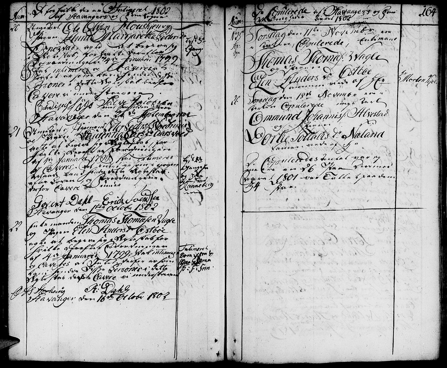 Domkirken sokneprestkontor, AV/SAST-A-101812/001/30/30BA/L0006: Parish register (official) no. A 6, 1783-1815, p. 164