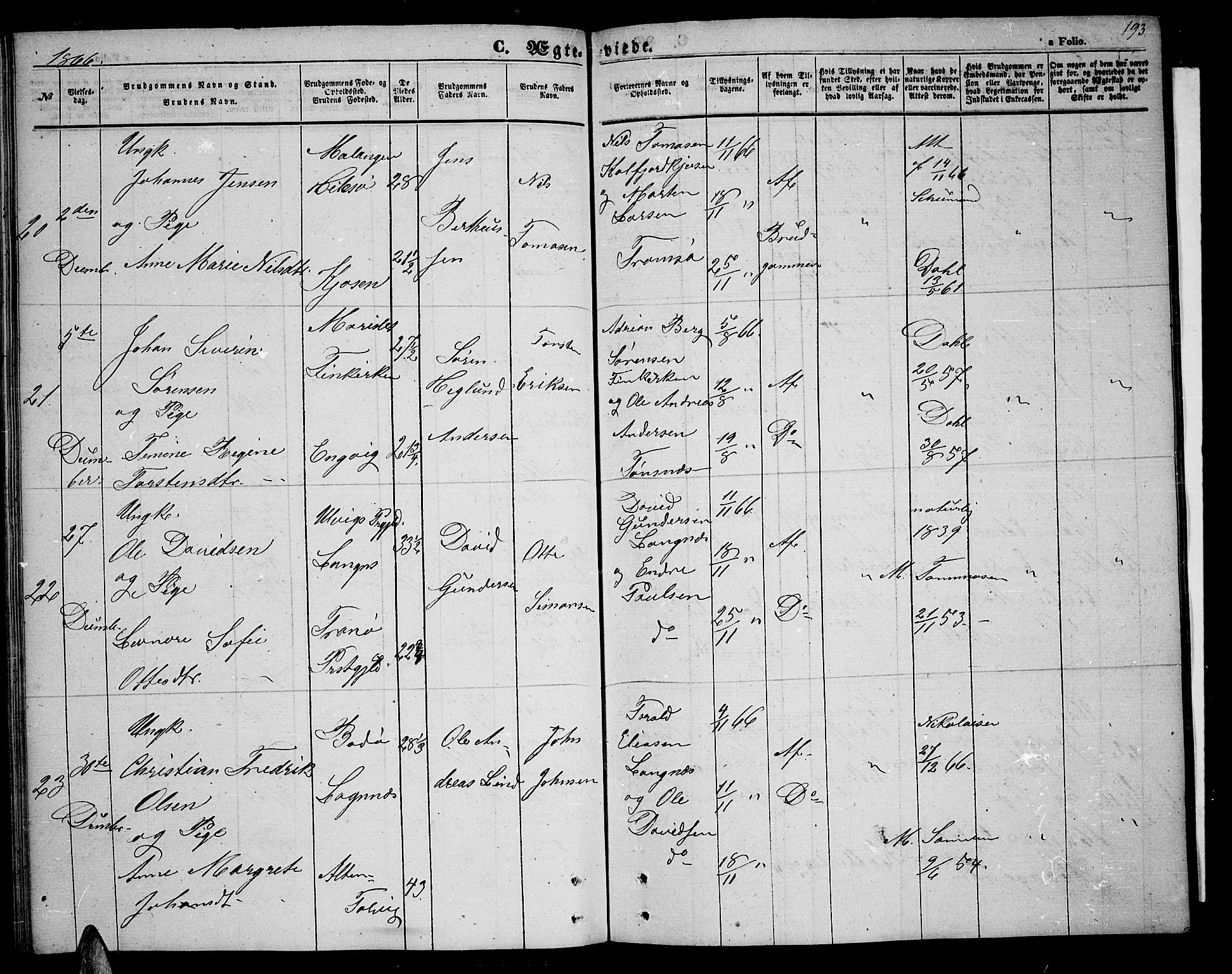 Tromsøysund sokneprestkontor, AV/SATØ-S-1304/G/Gb/L0001klokker: Parish register (copy) no. 1, 1857-1869, p. 193