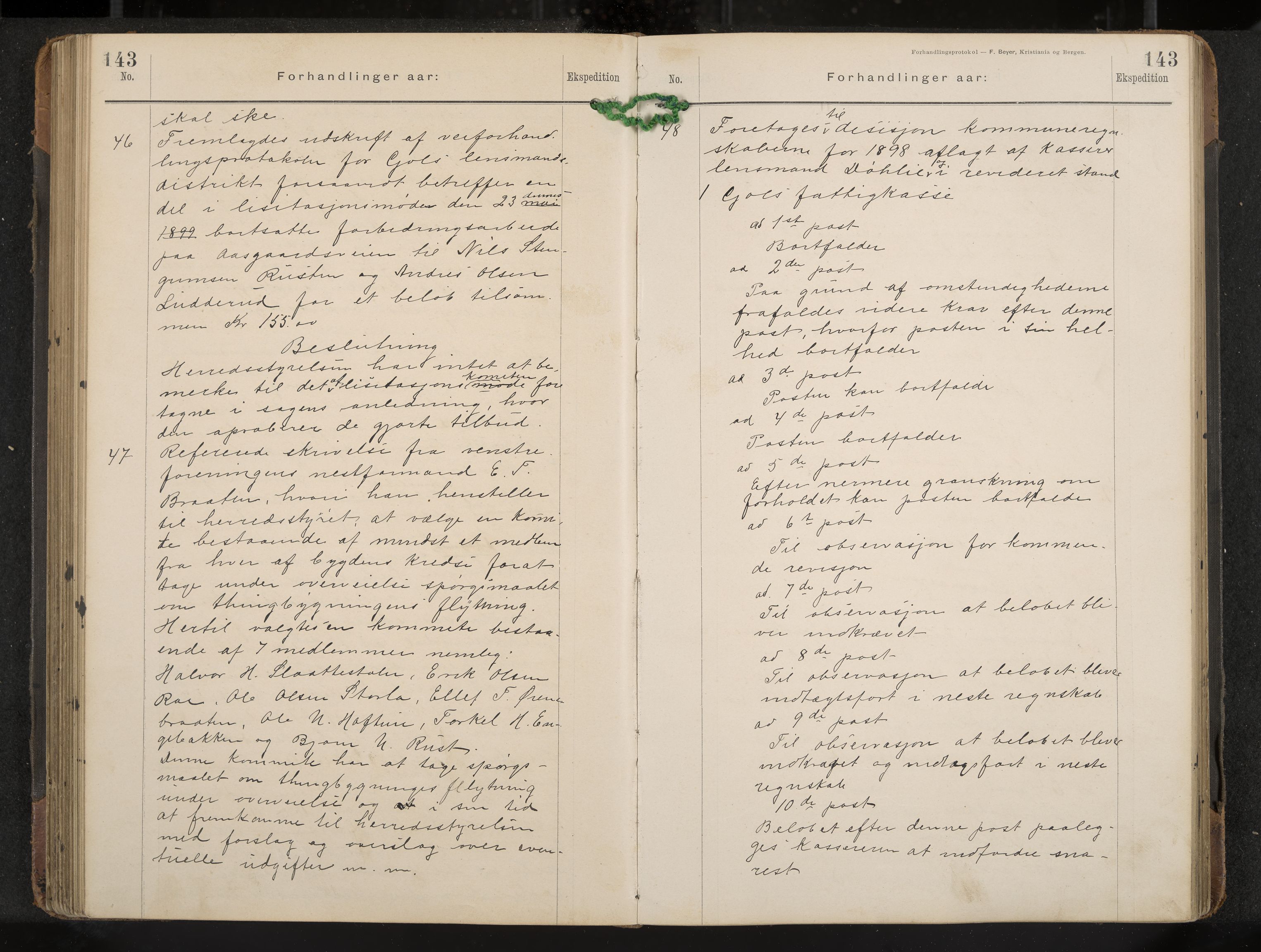 Gol formannskap og sentraladministrasjon, IKAK/0617021-1/A/Aa/L0003: Møtebok, 1892-1905, p. 143