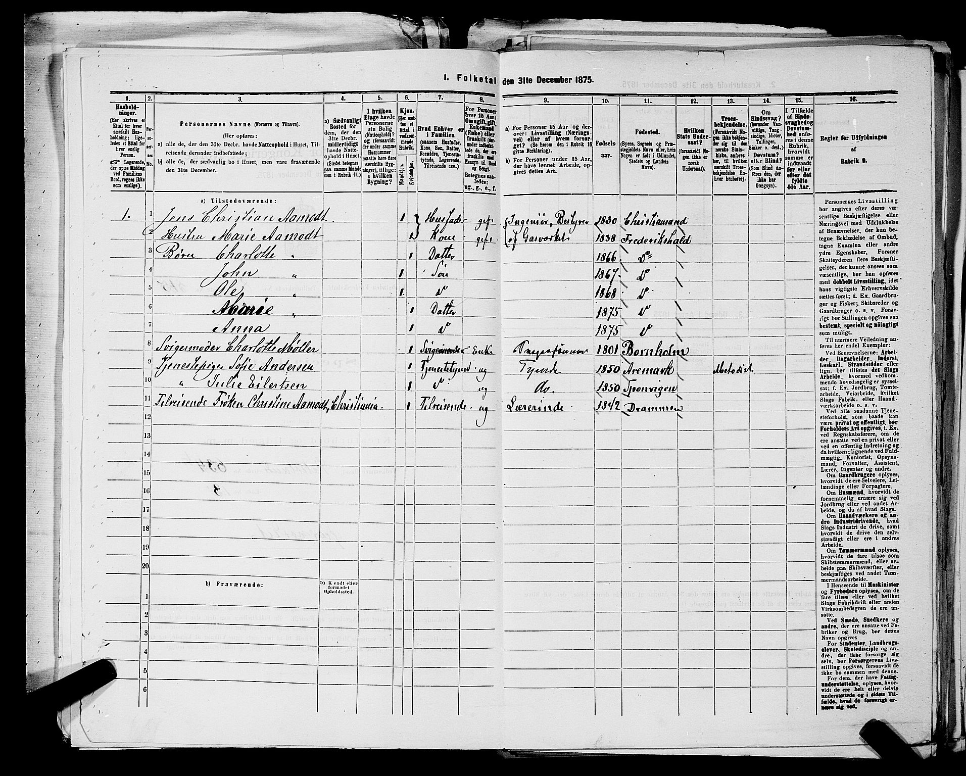 RA, 1875 census for 0101P Fredrikshald, 1875, p. 1150