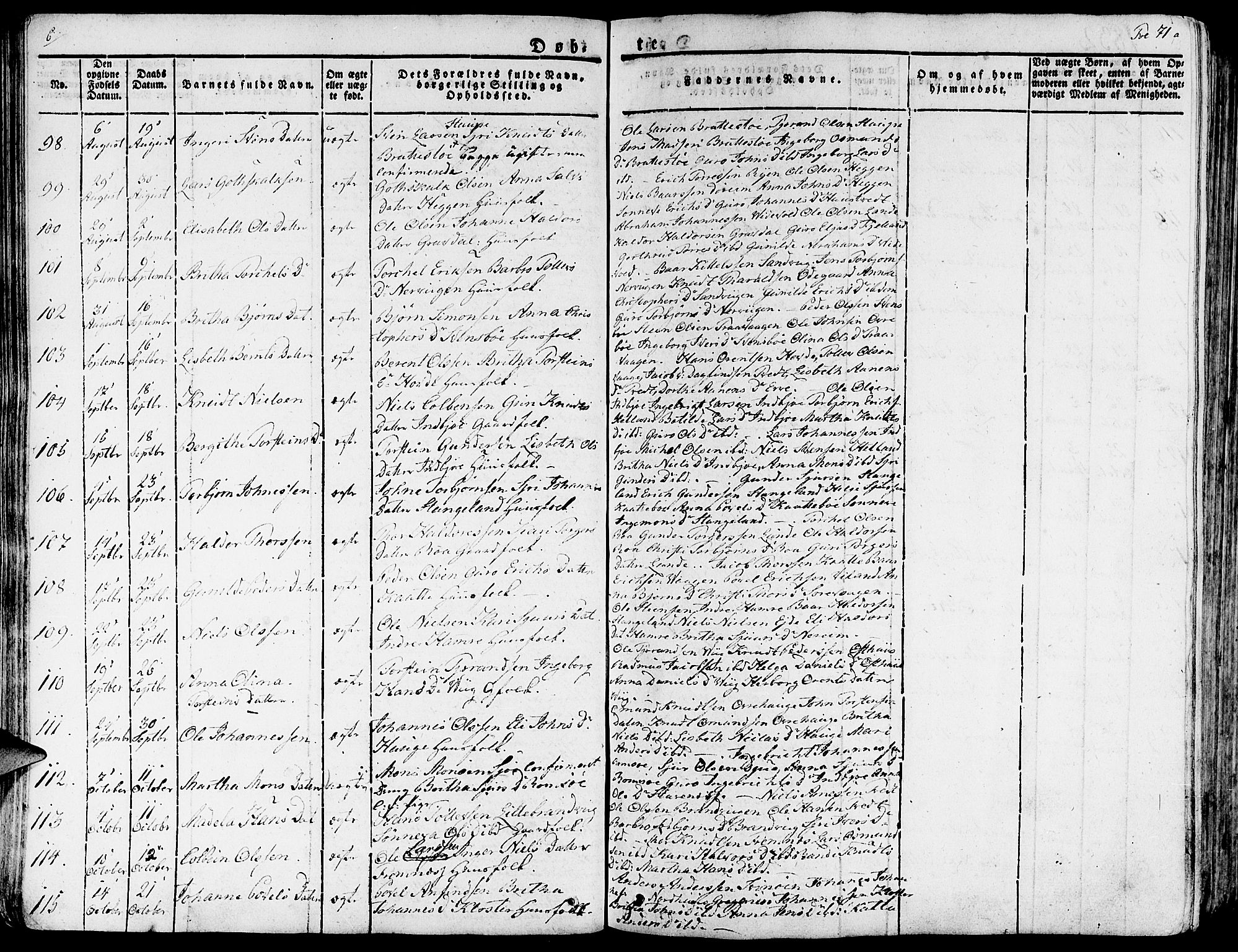 Fjelberg sokneprestembete, SAB/A-75201/H/Haa: Parish register (official) no. A 5, 1822-1834, p. 71