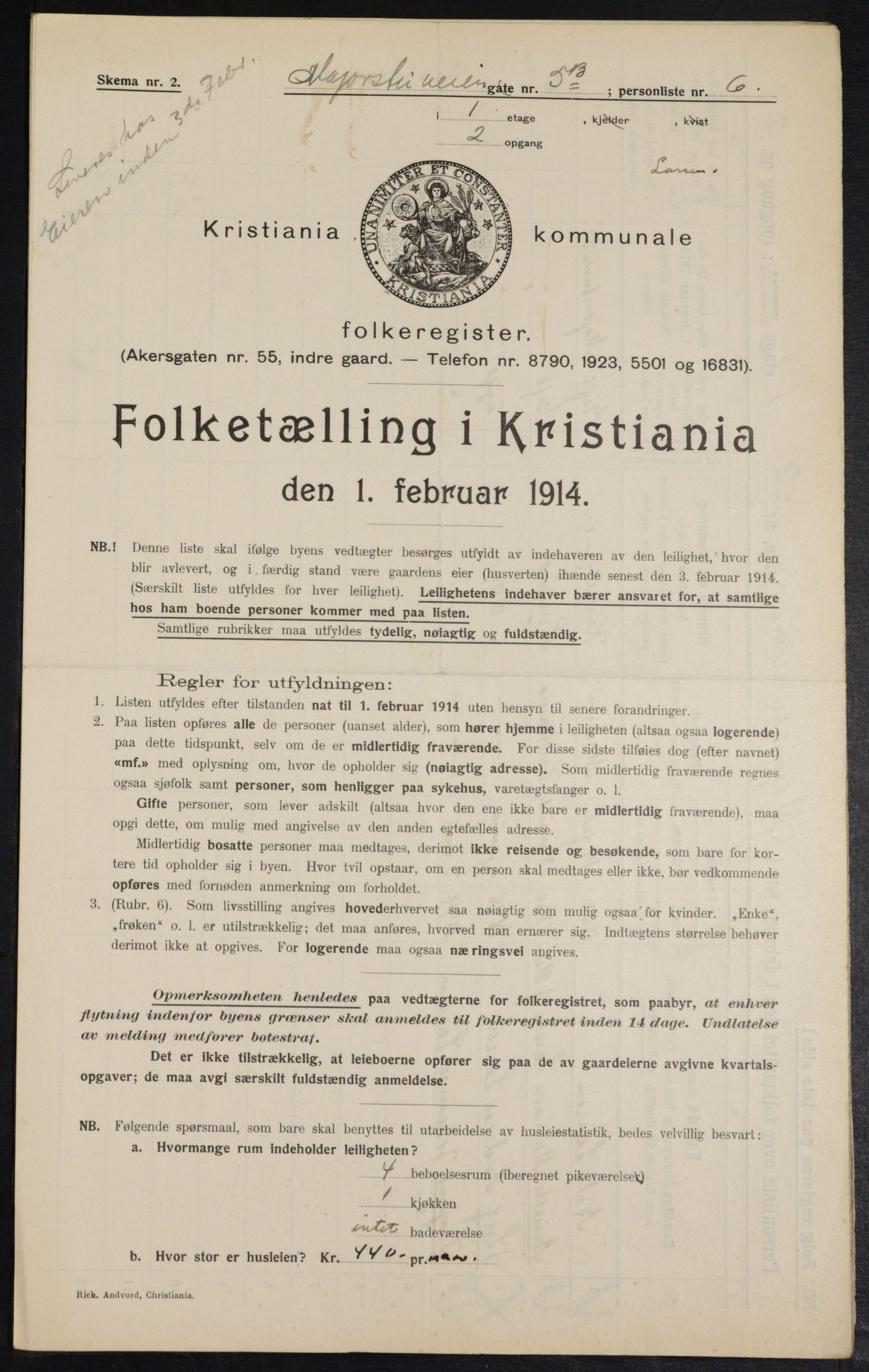 OBA, Municipal Census 1914 for Kristiania, 1914, p. 59567