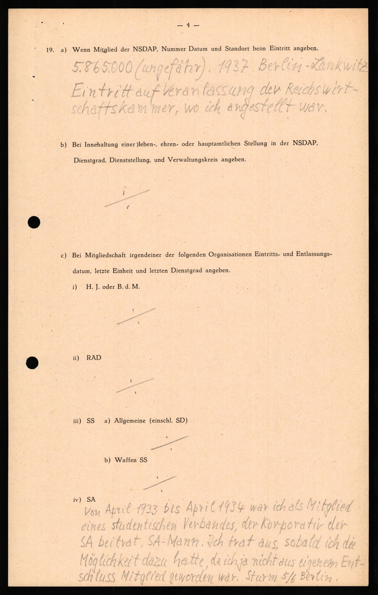 Forsvaret, Forsvarets overkommando II, AV/RA-RAFA-3915/D/Db/L0021: CI Questionaires. Tyske okkupasjonsstyrker i Norge. Tyskere., 1945-1946, p. 270