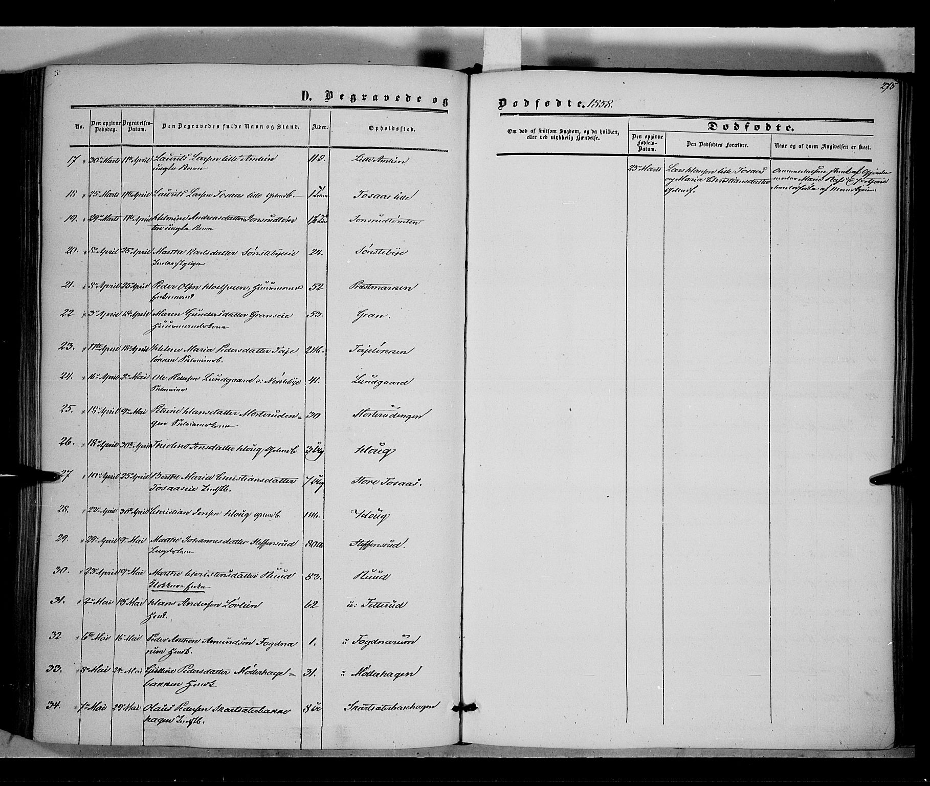 Vestre Toten prestekontor, SAH/PREST-108/H/Ha/Haa/L0006: Parish register (official) no. 6, 1856-1861, p. 275