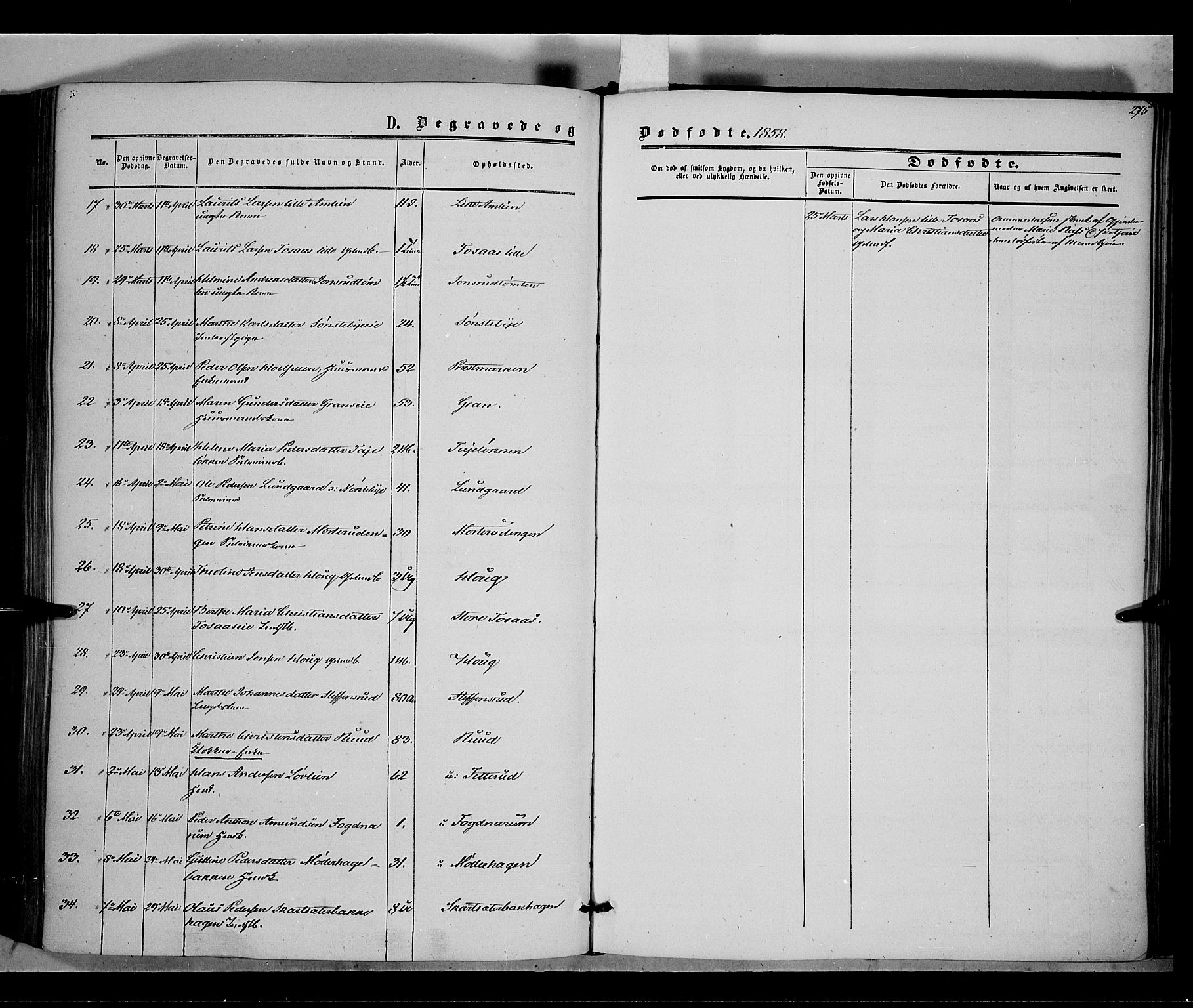 Vestre Toten prestekontor, AV/SAH-PREST-108/H/Ha/Haa/L0006: Parish register (official) no. 6, 1856-1861, p. 275