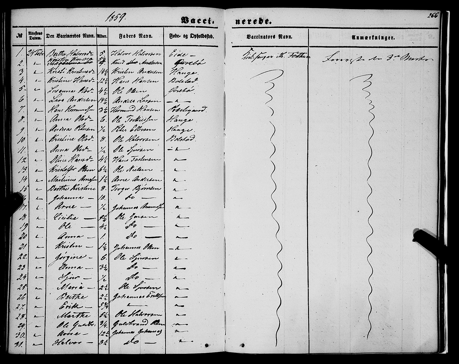 Luster sokneprestembete, AV/SAB-A-81101/H/Haa/Haaa/L0007: Parish register (official) no. A 7, 1849-1859, p. 266