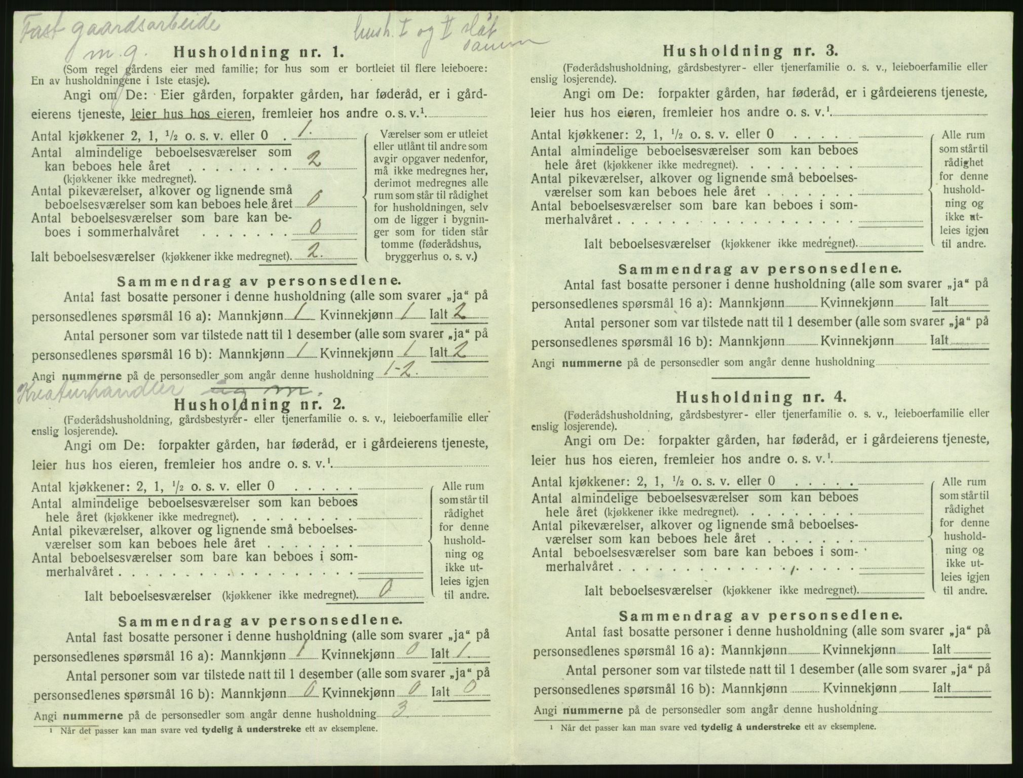 SAK, 1920 census for Mykland, 1920, p. 195