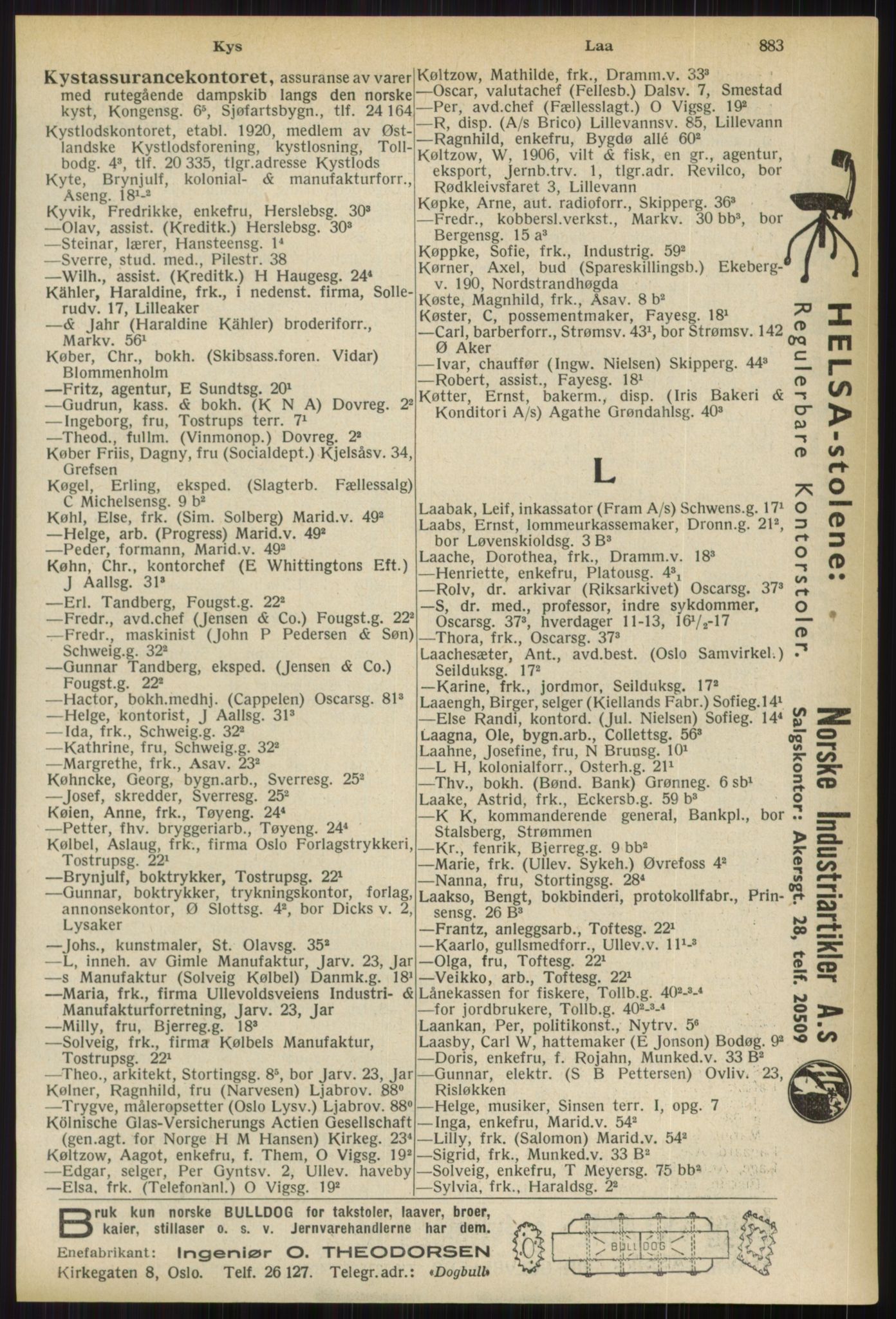 Kristiania/Oslo adressebok, PUBL/-, 1936, p. 883