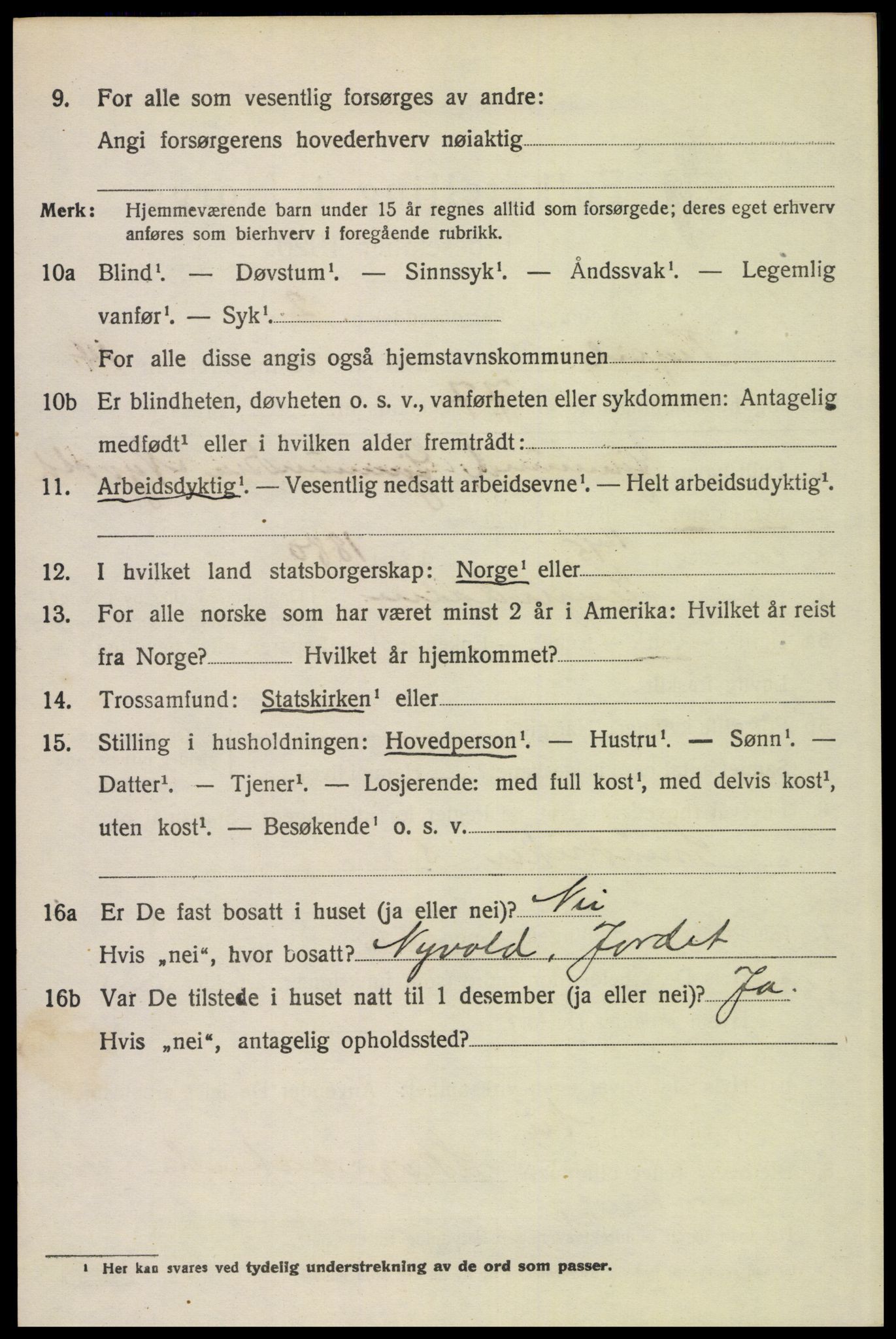 SAH, 1920 census for Trysil, 1920, p. 8784