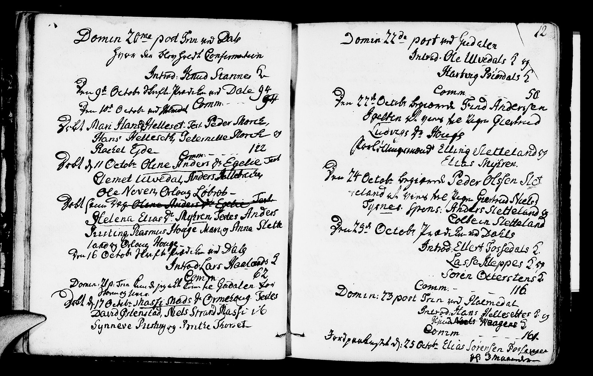 Fjaler sokneprestembete, AV/SAB-A-79801/H/Haa/Haaa/L0003: Parish register (official) no. A 3, 1799-1814, p. 12