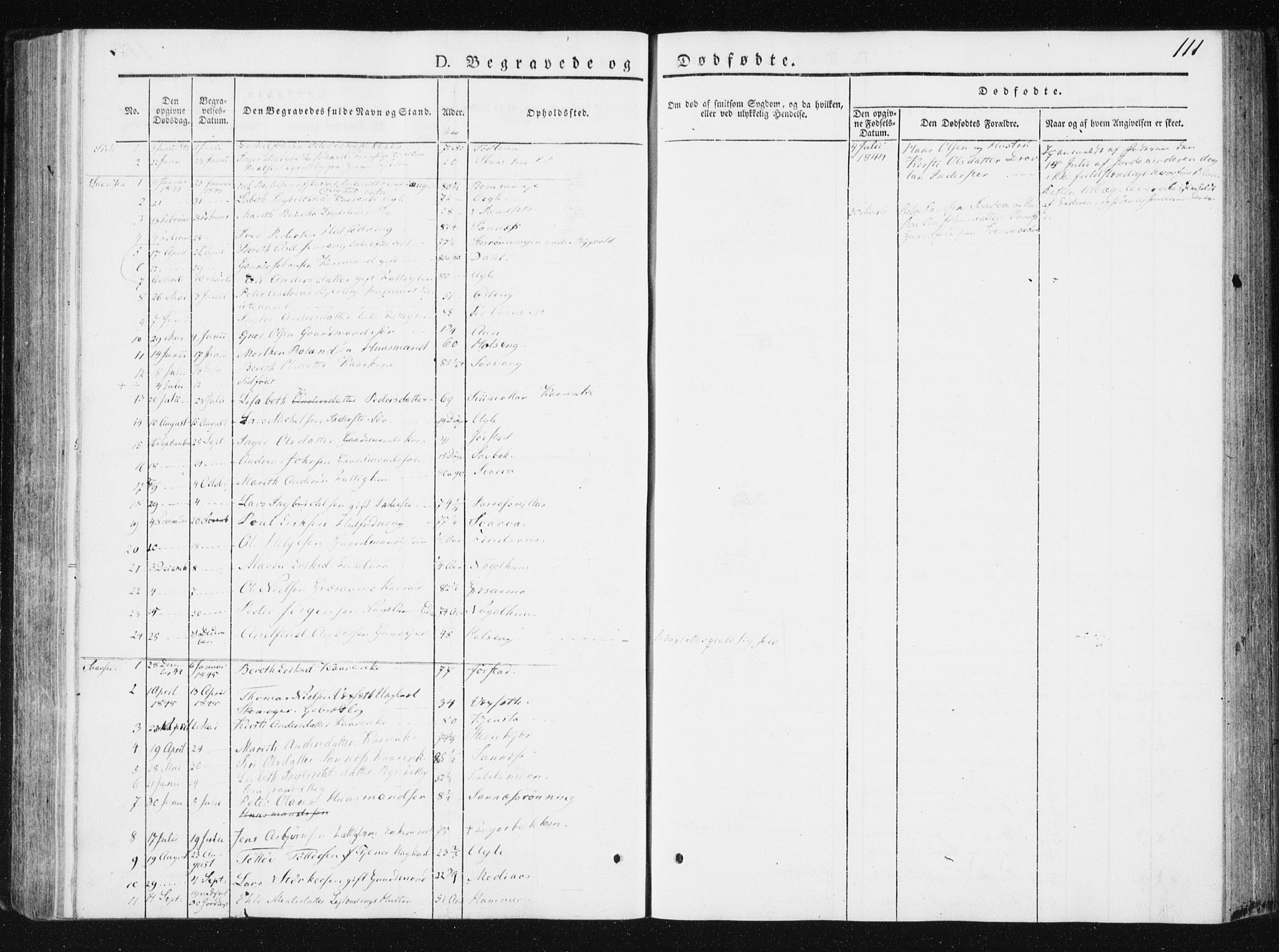 Ministerialprotokoller, klokkerbøker og fødselsregistre - Nord-Trøndelag, SAT/A-1458/749/L0470: Parish register (official) no. 749A04, 1834-1853, p. 111