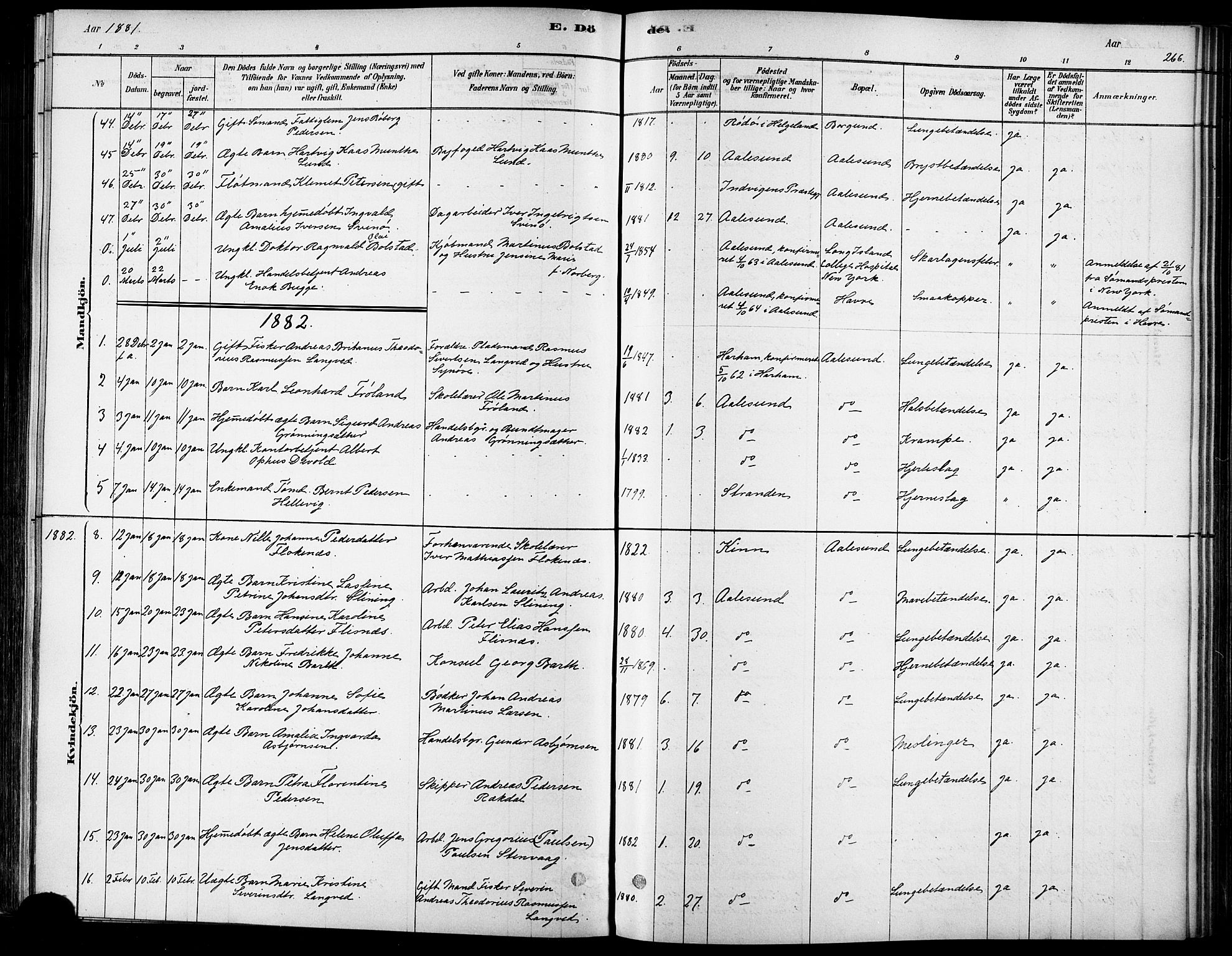 Ministerialprotokoller, klokkerbøker og fødselsregistre - Møre og Romsdal, AV/SAT-A-1454/529/L0454: Parish register (official) no. 529A04, 1878-1885, p. 266