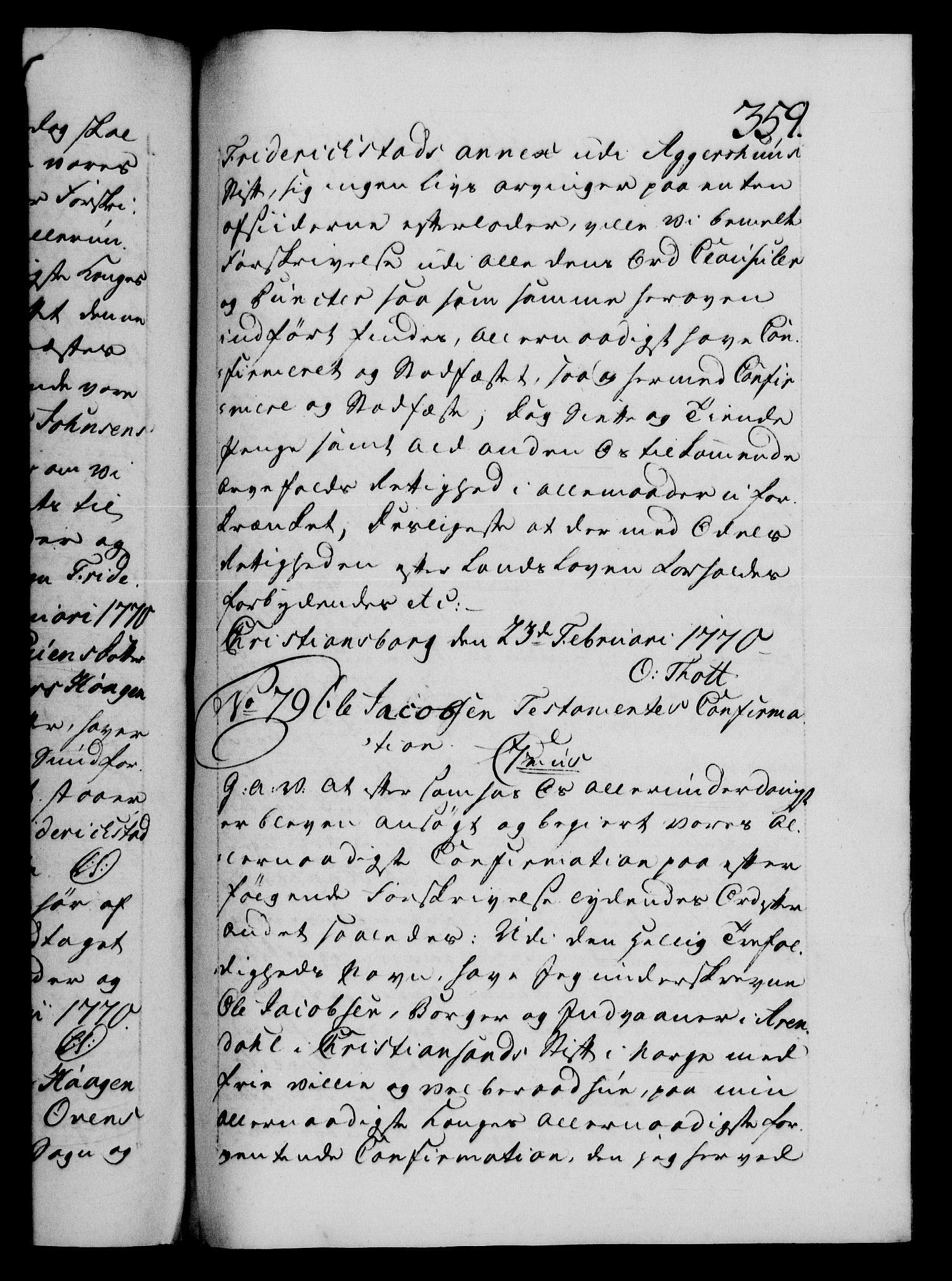 Danske Kanselli 1572-1799, AV/RA-EA-3023/F/Fc/Fca/Fcaa/L0044: Norske registre, 1769-1771, p. 359a