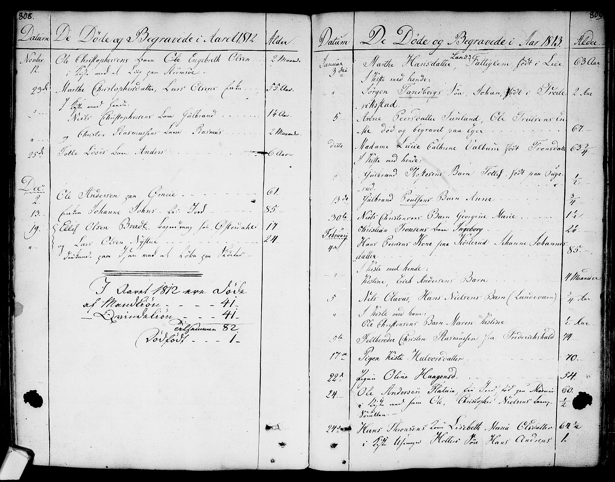 Bragernes kirkebøker, SAKO/A-6/F/Fa/L0006a: Parish register (official) no. I 6, 1782-1814, p. 808-809