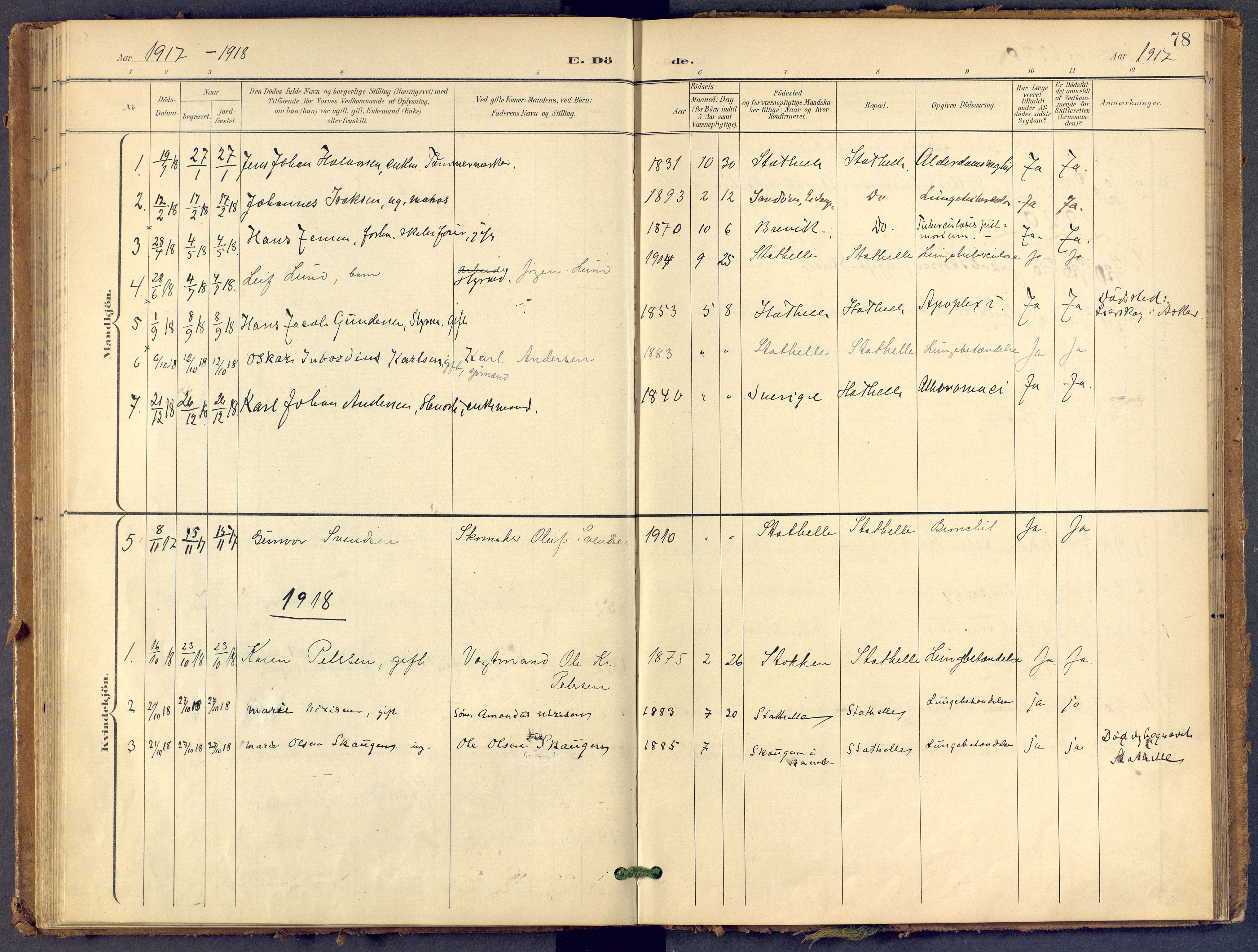 Bamble kirkebøker, SAKO/A-253/F/Fb/L0002: Parish register (official) no. II 2, 1900-1921, p. 78