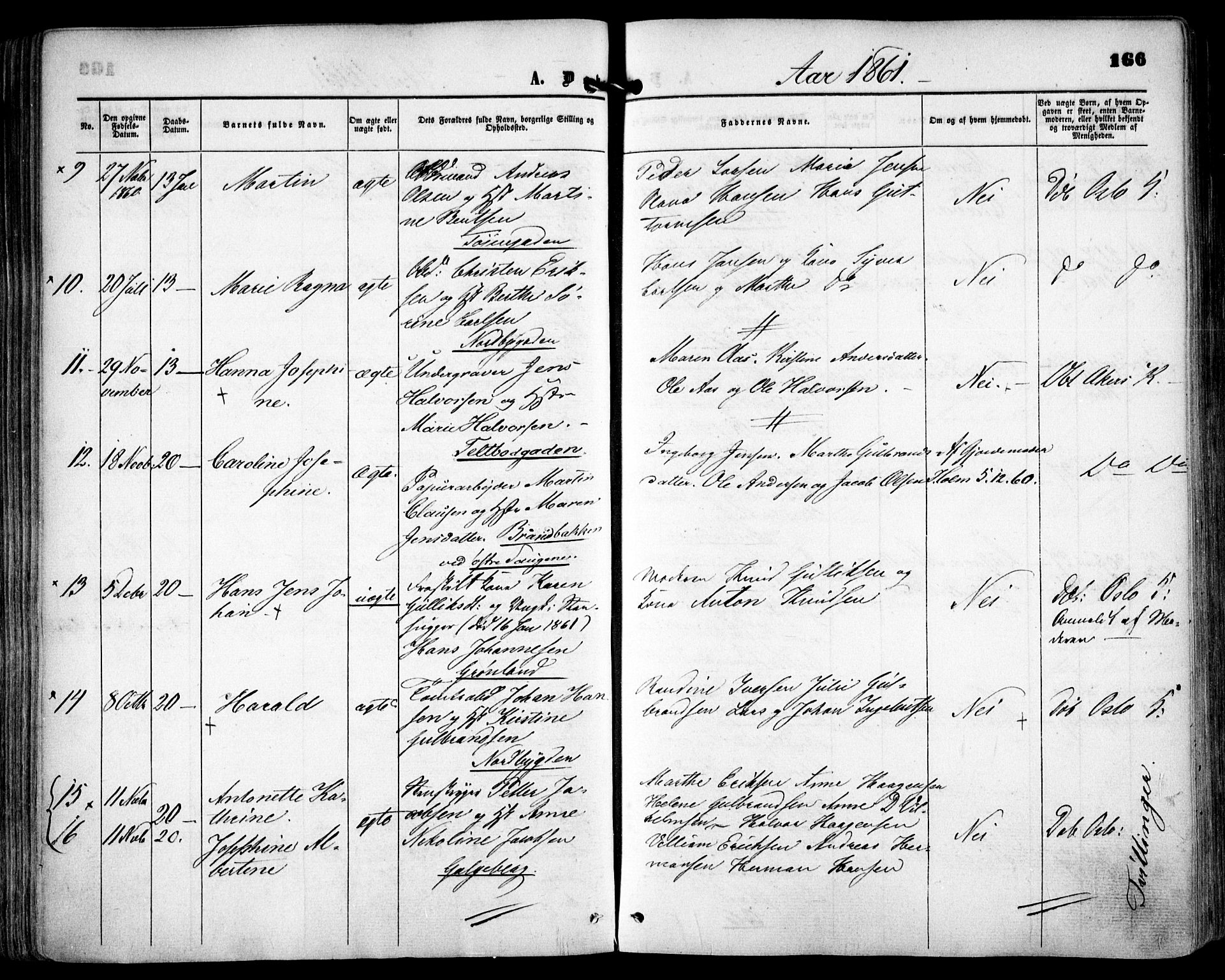 Grønland prestekontor Kirkebøker, AV/SAO-A-10848/F/Fa/L0001: Parish register (official) no. 1, 1859-1861, p. 166