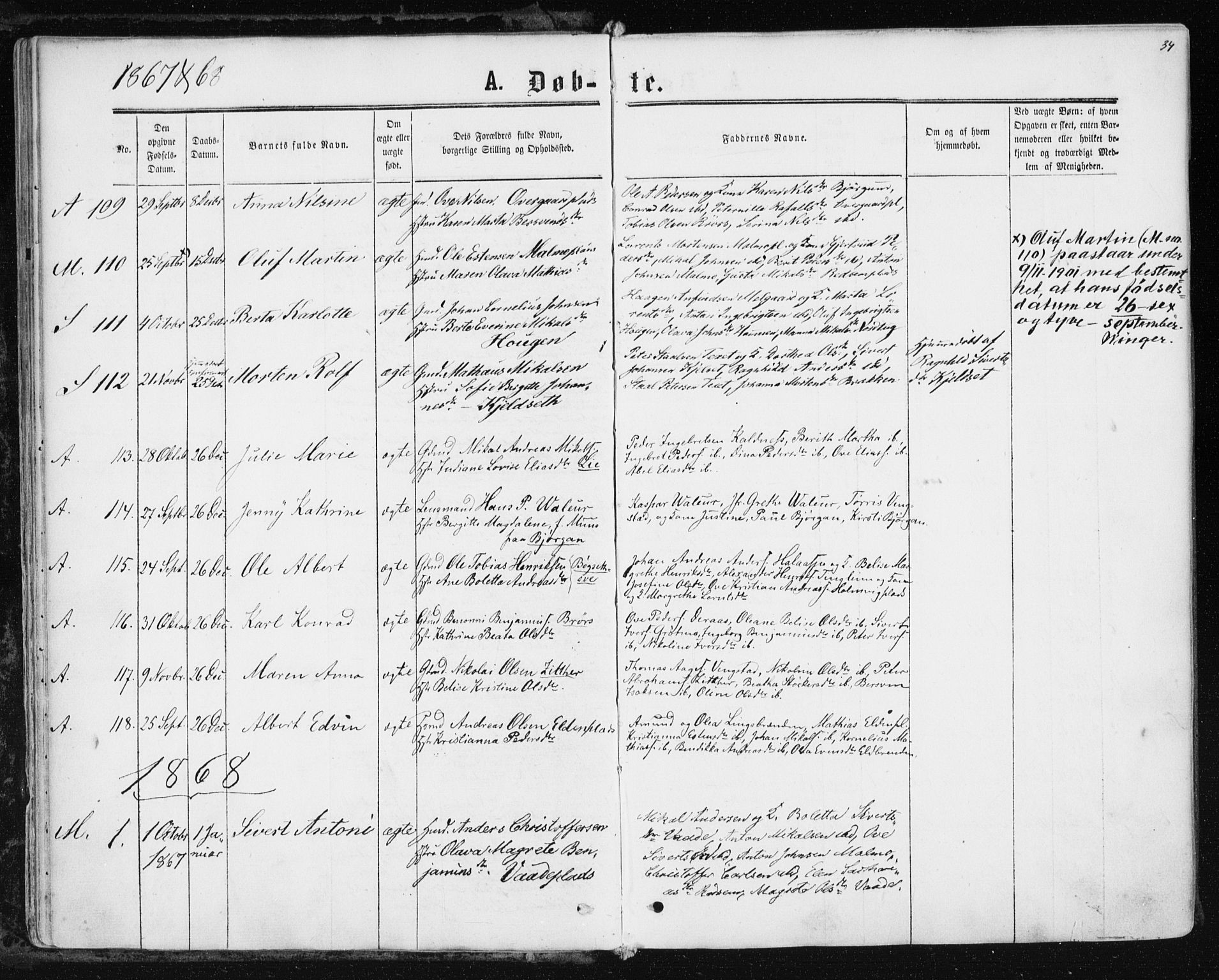 Ministerialprotokoller, klokkerbøker og fødselsregistre - Nord-Trøndelag, SAT/A-1458/741/L0394: Parish register (official) no. 741A08, 1864-1877, p. 34