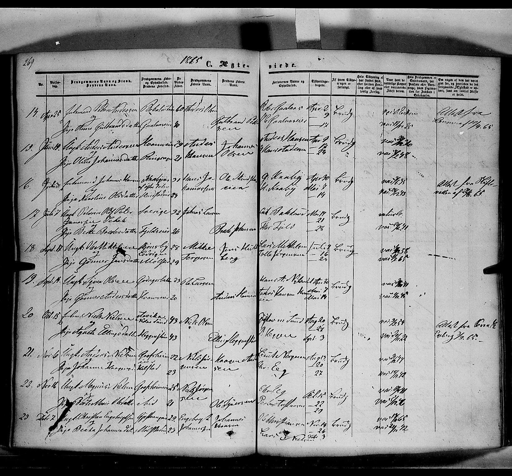 Nes prestekontor, Hedmark, SAH/PREST-020/K/Ka/L0004: Parish register (official) no. 4, 1852-1886, p. 269