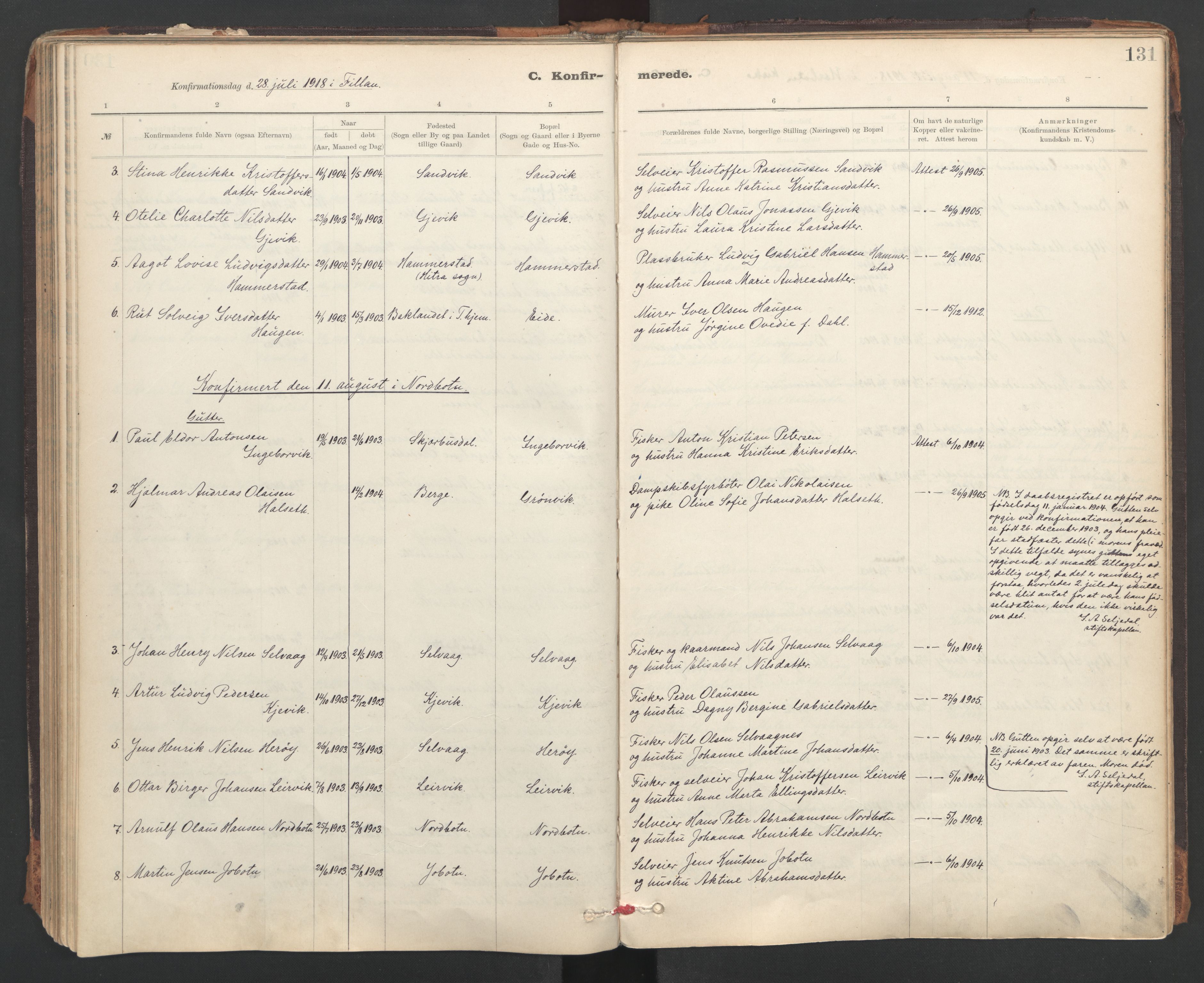 Ministerialprotokoller, klokkerbøker og fødselsregistre - Sør-Trøndelag, AV/SAT-A-1456/637/L0559: Parish register (official) no. 637A02, 1899-1923, p. 131