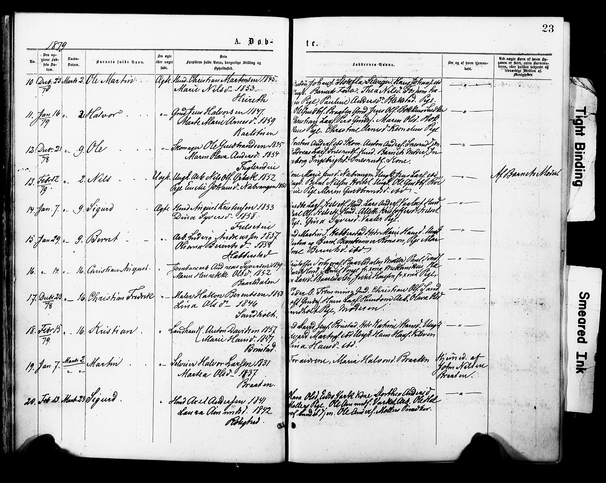 Eidsvoll prestekontor Kirkebøker, AV/SAO-A-10888/F/Fa/L0001: Parish register (official) no. I 1, 1877-1881, p. 23