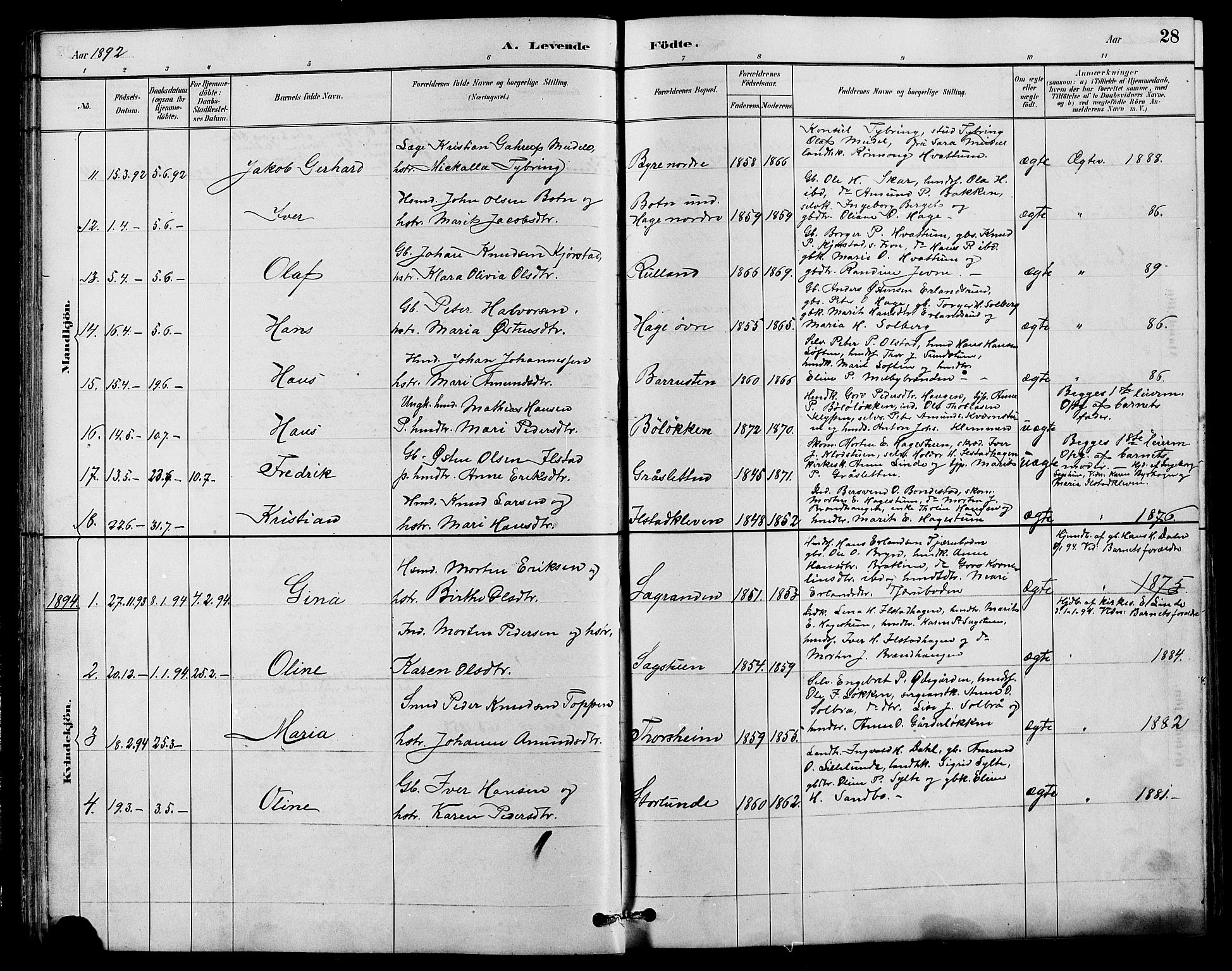 Nord-Fron prestekontor, SAH/PREST-080/H/Ha/Hab/L0004: Parish register (copy) no. 4, 1884-1914, p. 28