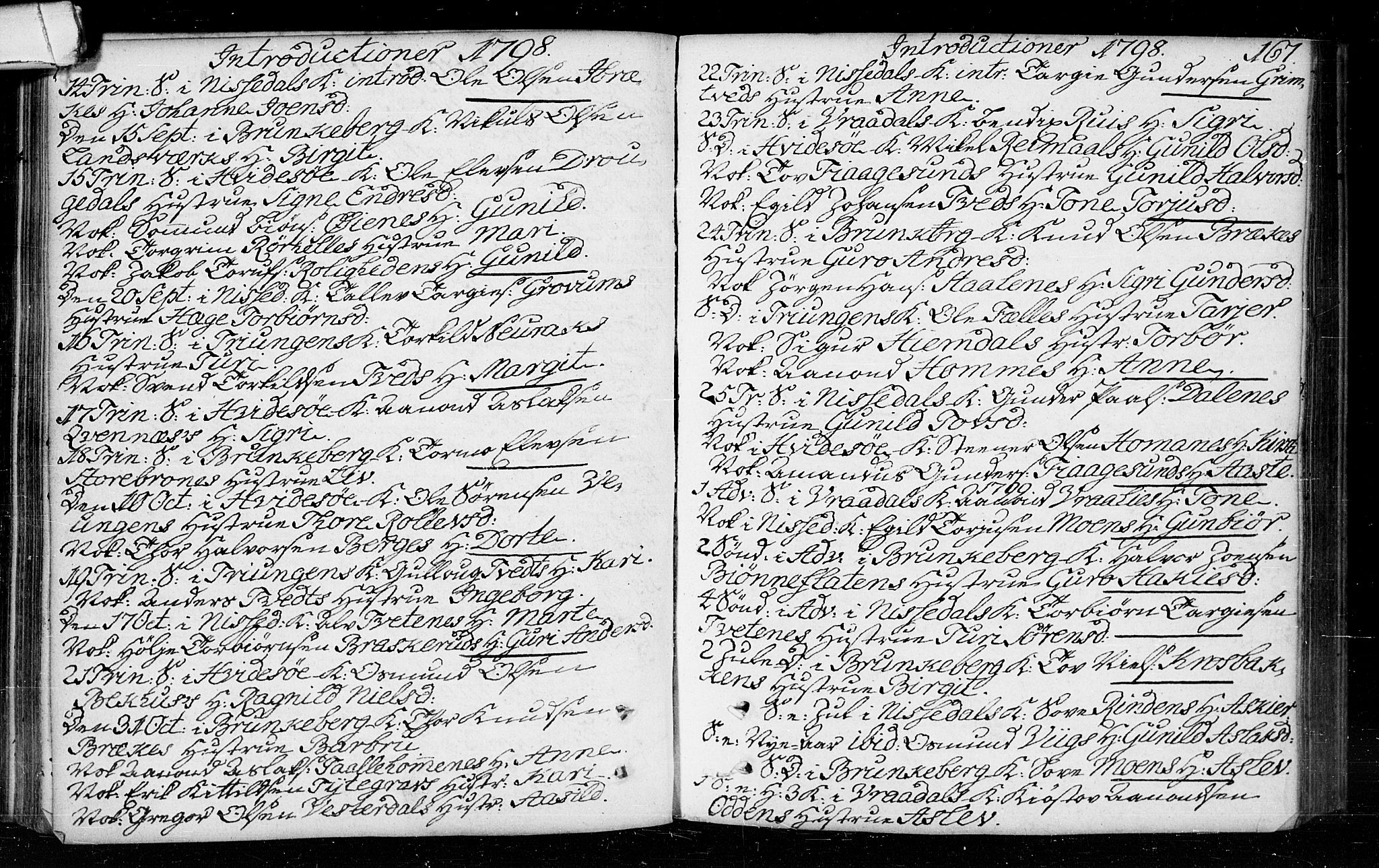 Kviteseid kirkebøker, SAKO/A-276/F/Fa/L0003: Parish register (official) no. I 3, 1787-1799, p. 167