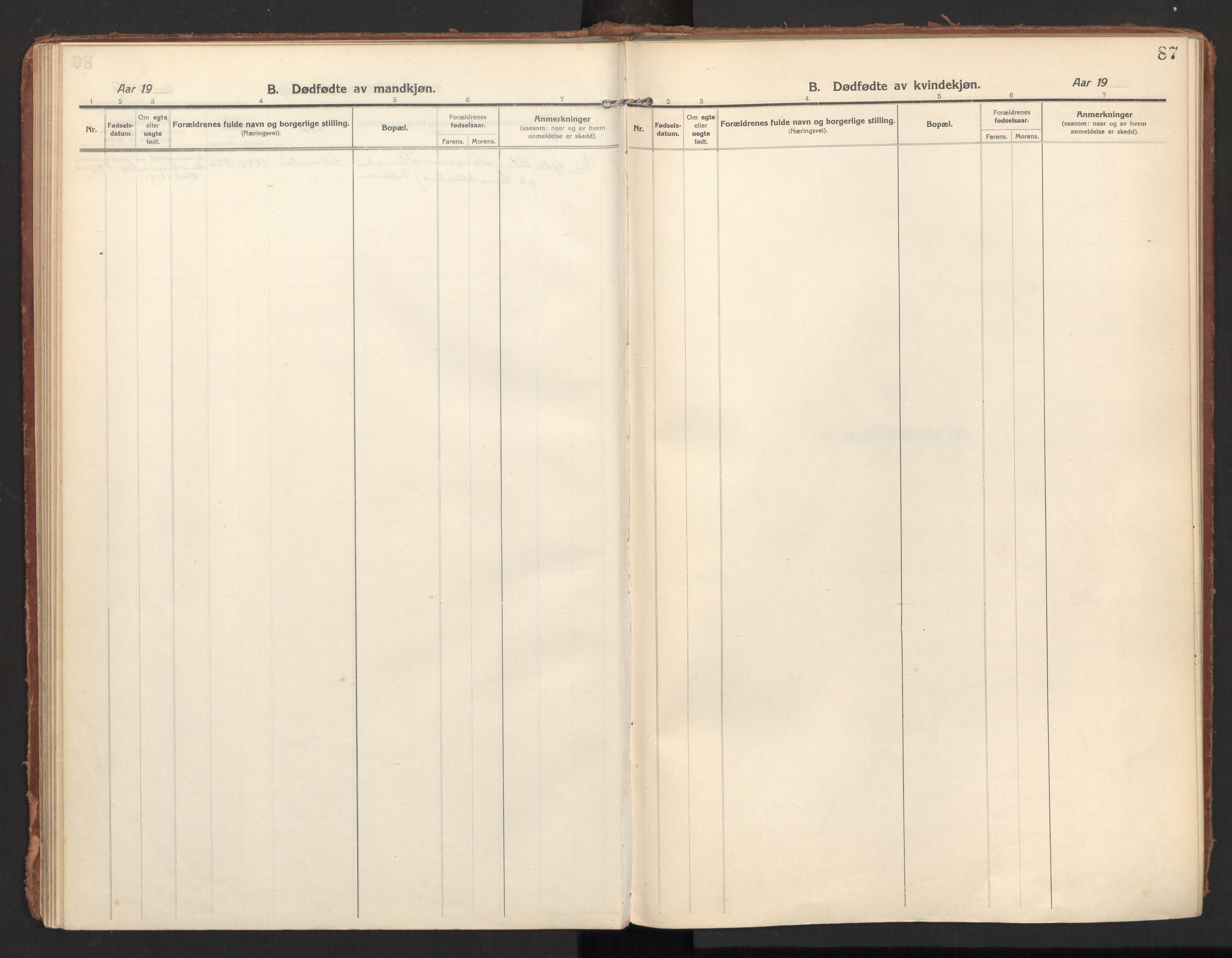 Ministerialprotokoller, klokkerbøker og fødselsregistre - Nordland, AV/SAT-A-1459/810/L0156: Parish register (official) no. 810A15, 1915-1930, p. 87