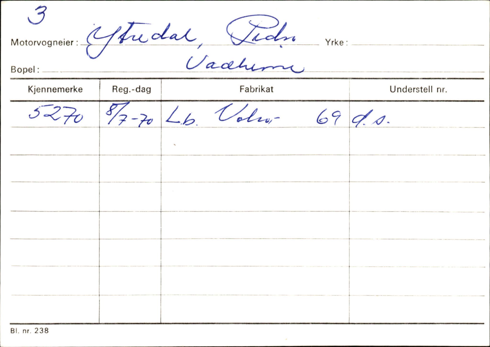 Statens vegvesen, Sogn og Fjordane vegkontor, AV/SAB-A-5301/4/F/L0131: Eigarregister Høyanger P-Å. Stryn S-Å, 1945-1975, p. 924