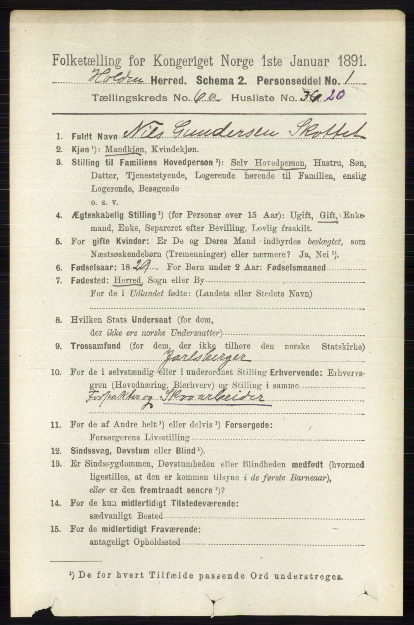 RA, 1891 census for 0819 Holla, 1891, p. 2978