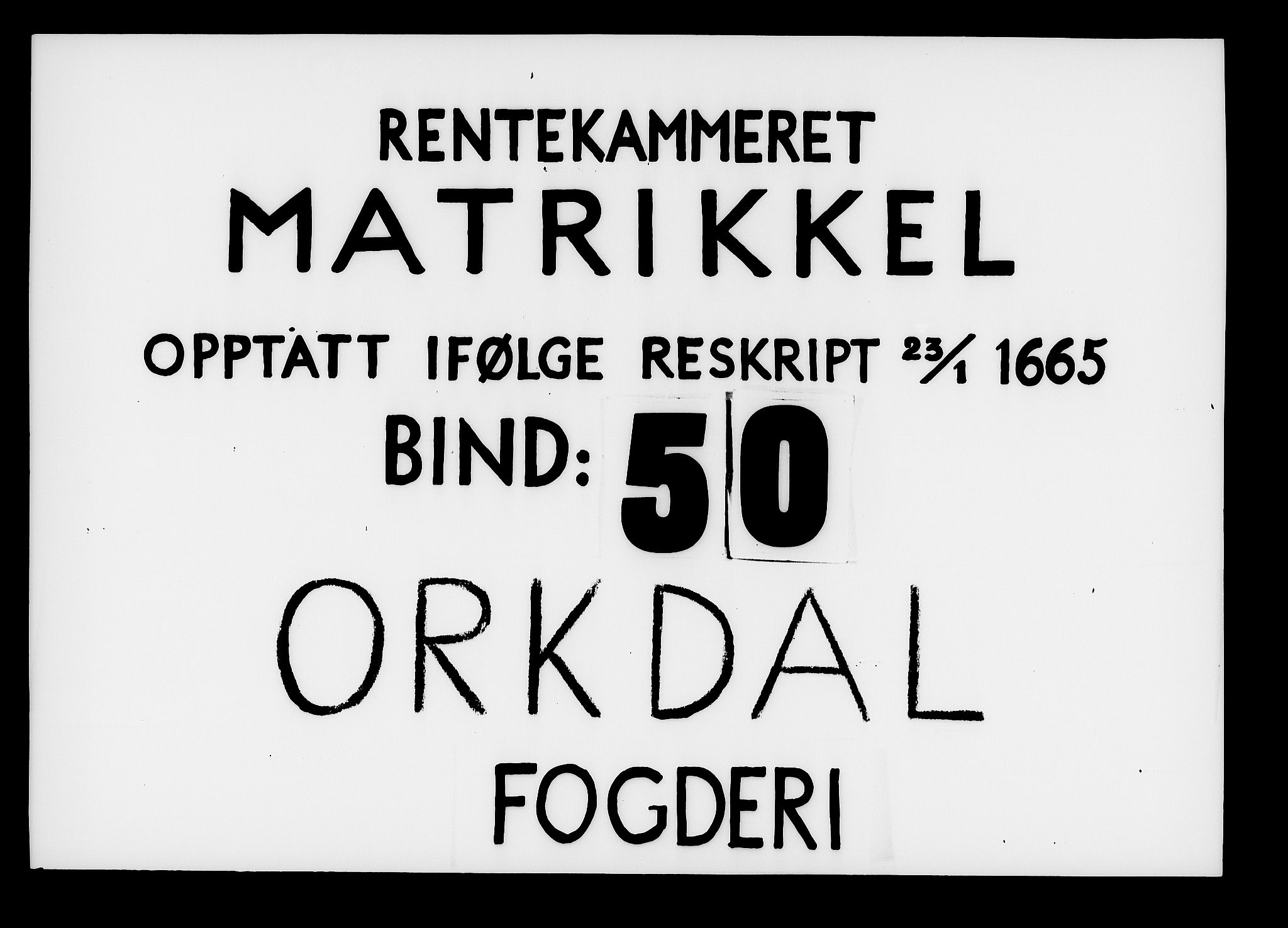 Rentekammeret inntil 1814, Realistisk ordnet avdeling, RA/EA-4070/N/Nb/Nba/L0050: Orkdal fogderi, 1666