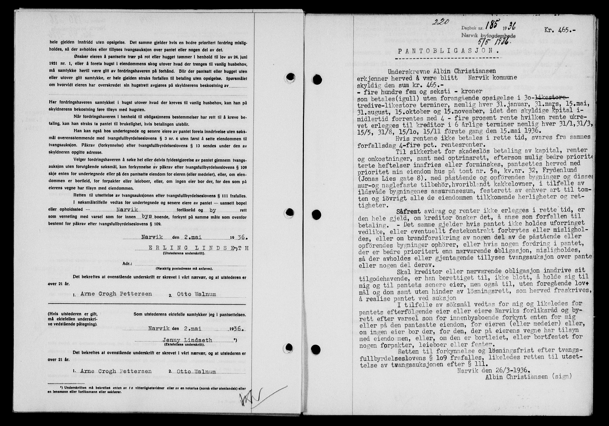 Narvik sorenskriveri, SAT/A-0002/1/2/2C/2Ca/L0011: Mortgage book no. 14, 1935-1937, Deed date: 05.05.1936