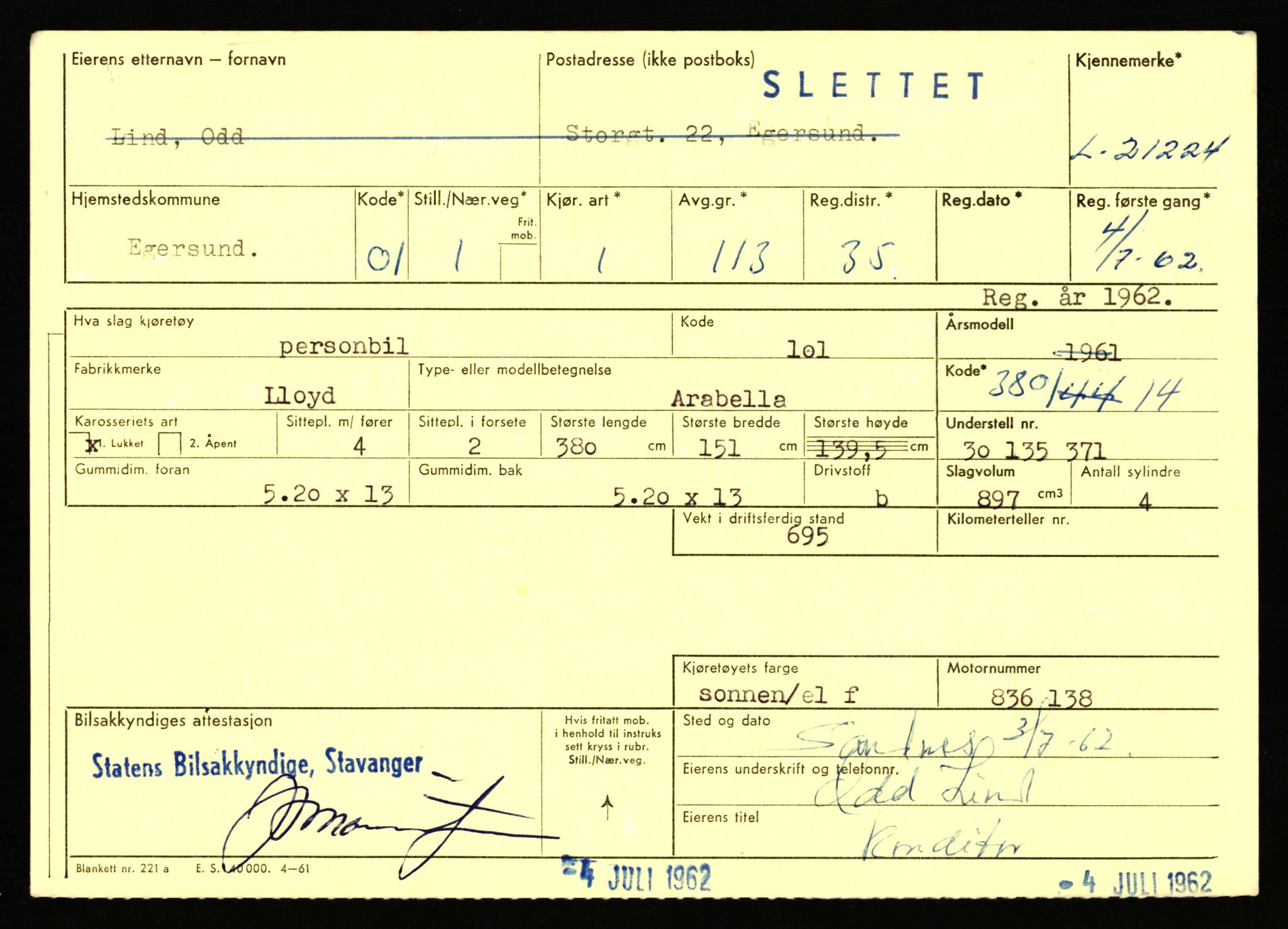 Stavanger trafikkstasjon, AV/SAST-A-101942/0/F/L0037: L-20500 - L-21499, 1930-1971, p. 1885