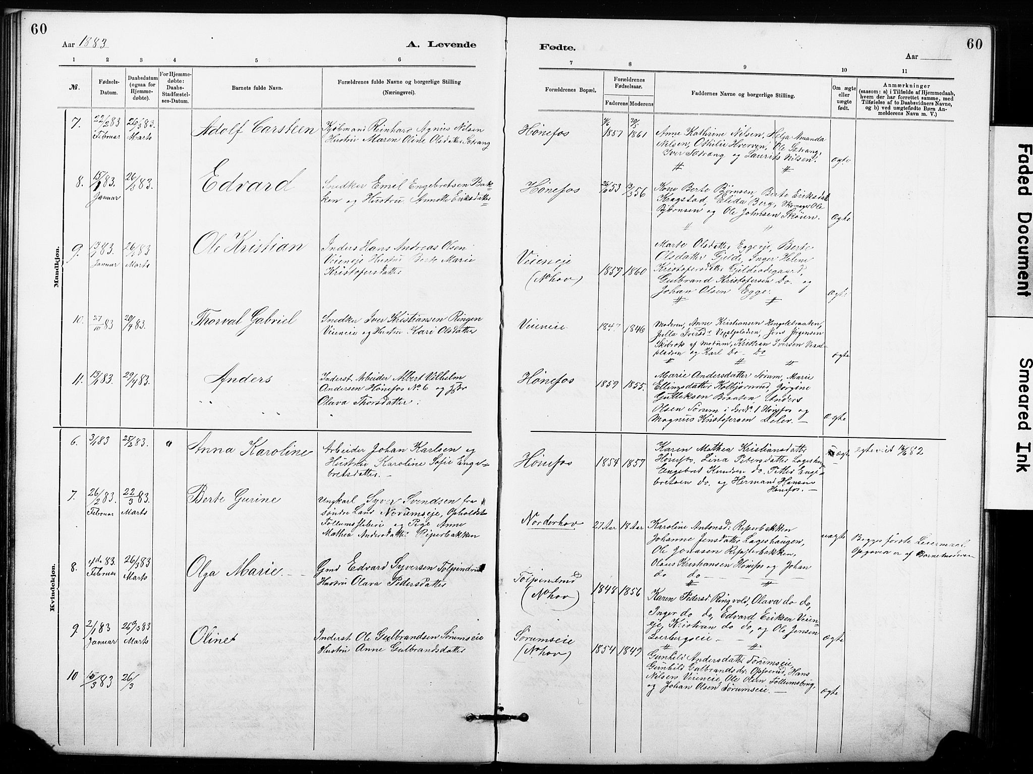 Hønefoss kirkebøker, SAKO/A-609/G/Ga/L0001: Parish register (copy) no. 1, 1870-1887, p. 60